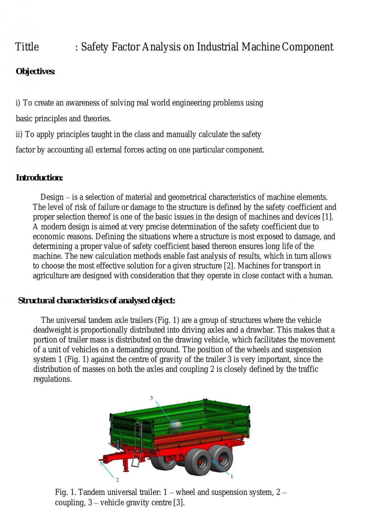 Safety Factor Analysis on Industrial Machine Component - Page 1