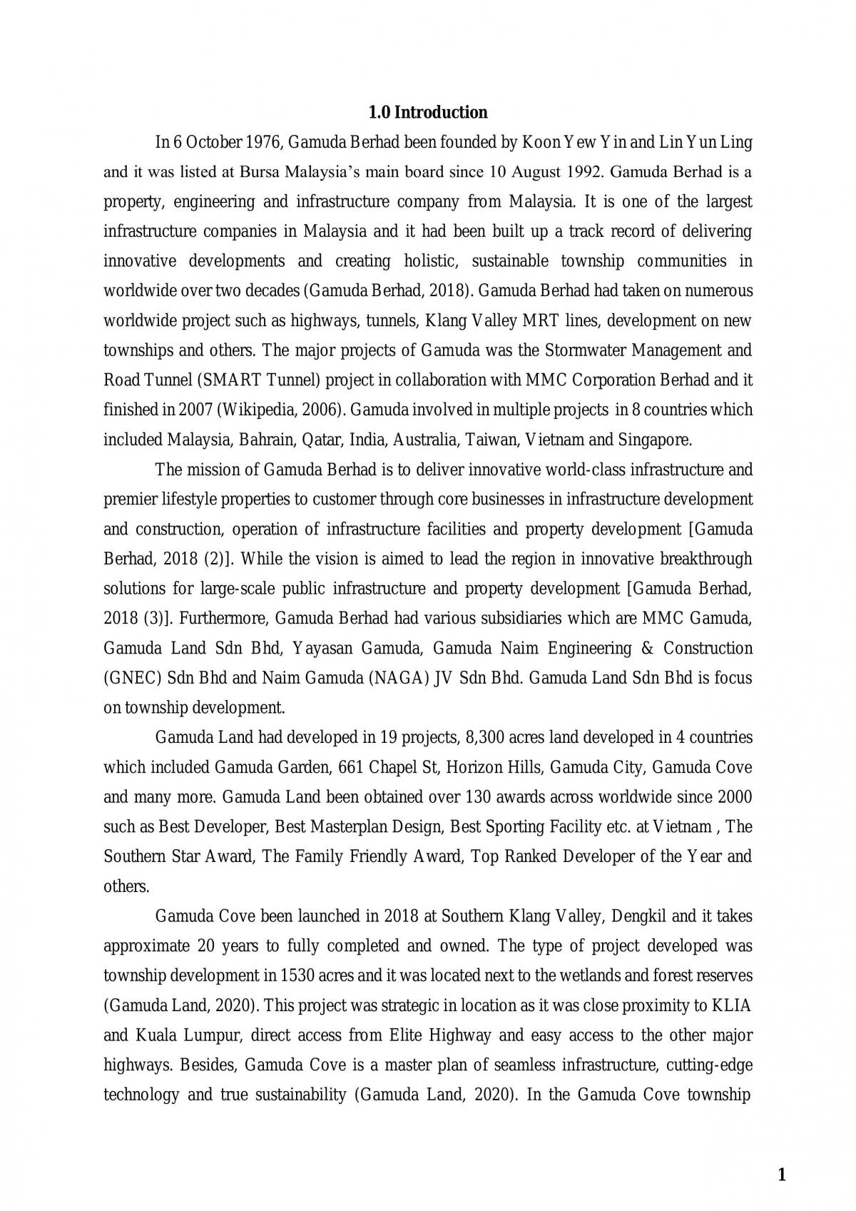 REM Assignment of Gamuda Berhad  - Page 1