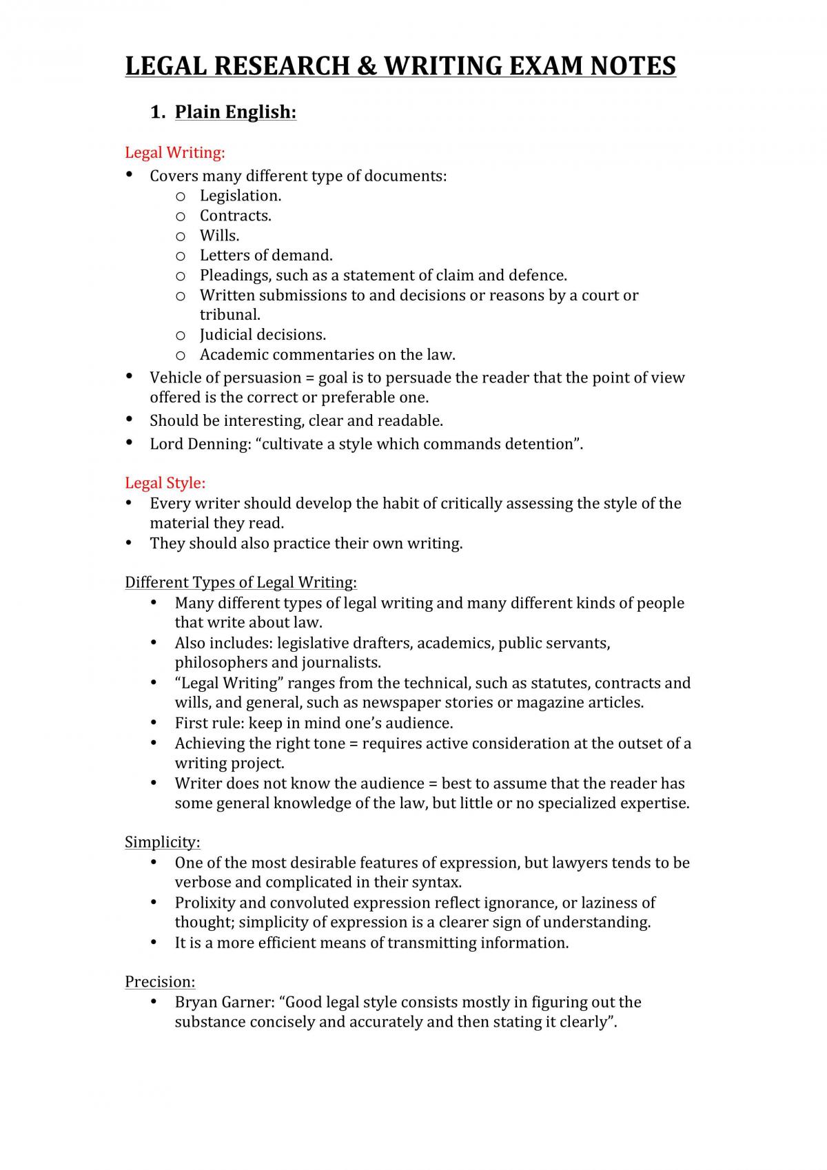 LW100 Study Notes - Page 1
