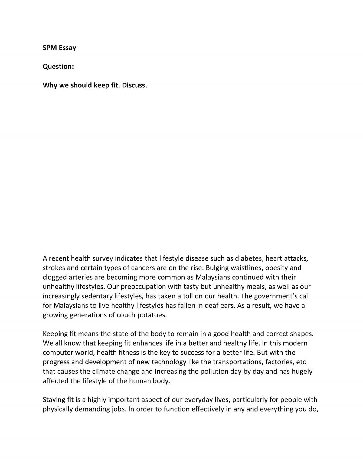 Why we should keep fit - Page 1