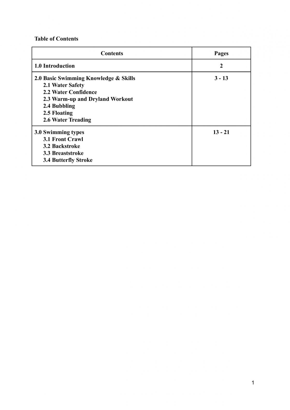 Swimming Basic - Page 1