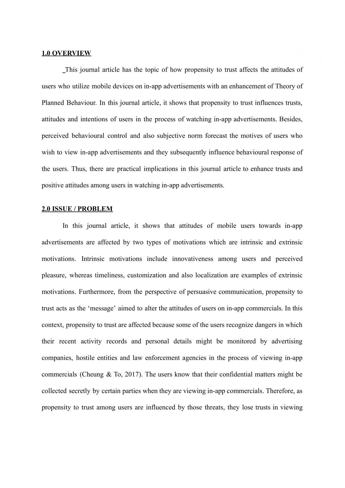 The Influence of the Propensity to Trust on Mobile Users' Attitudes towards In-app Advertisements - Page 1