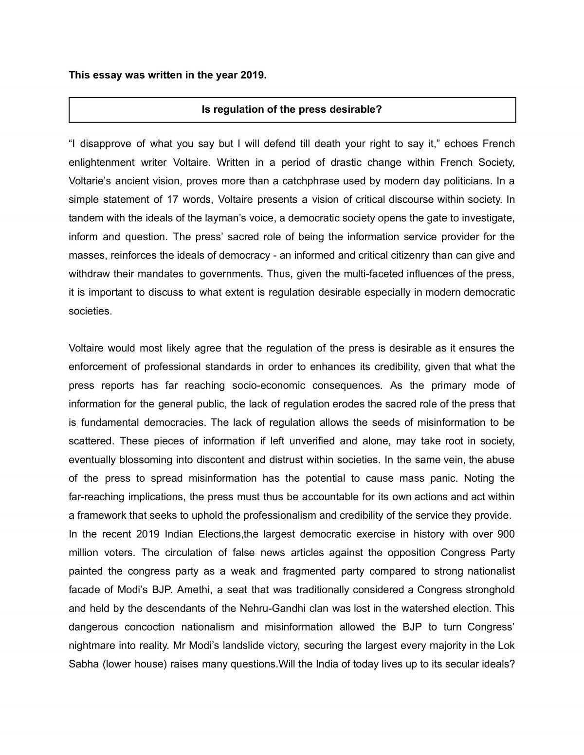 Is regulation of the press desirable?  - Page 1