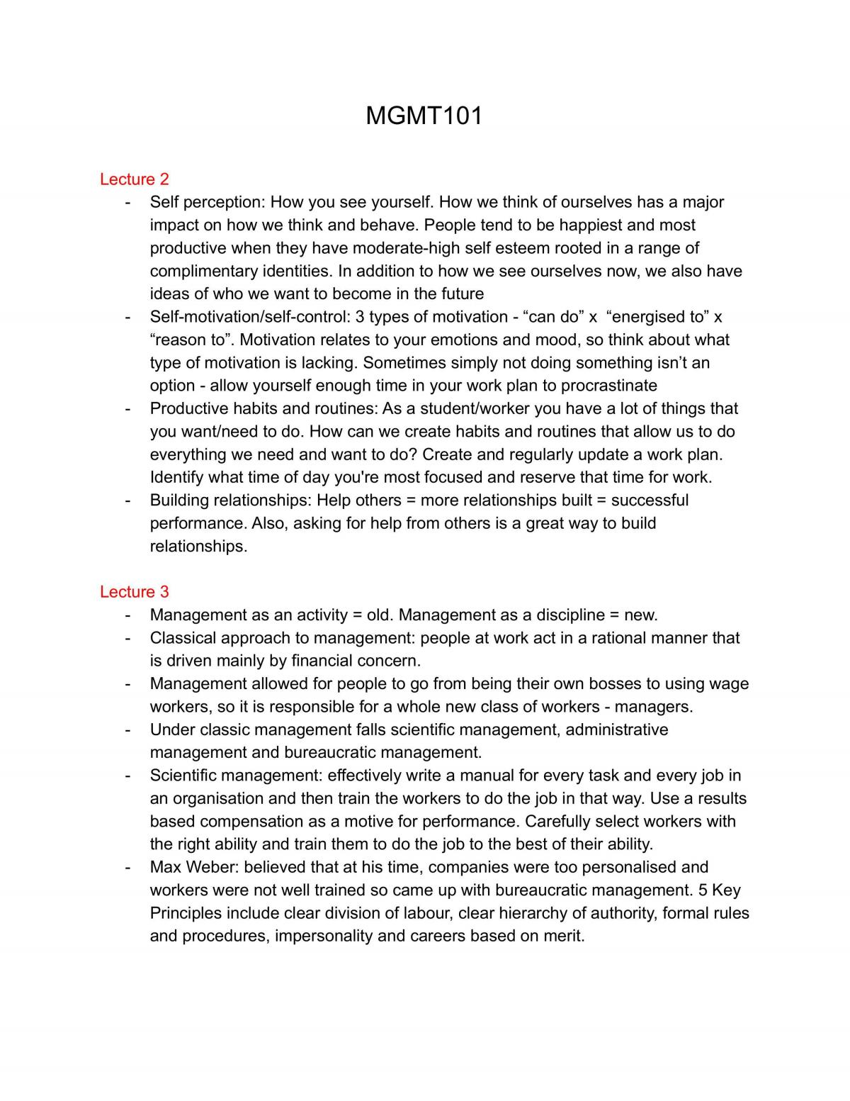 Mgmt101 Notes - Page 1