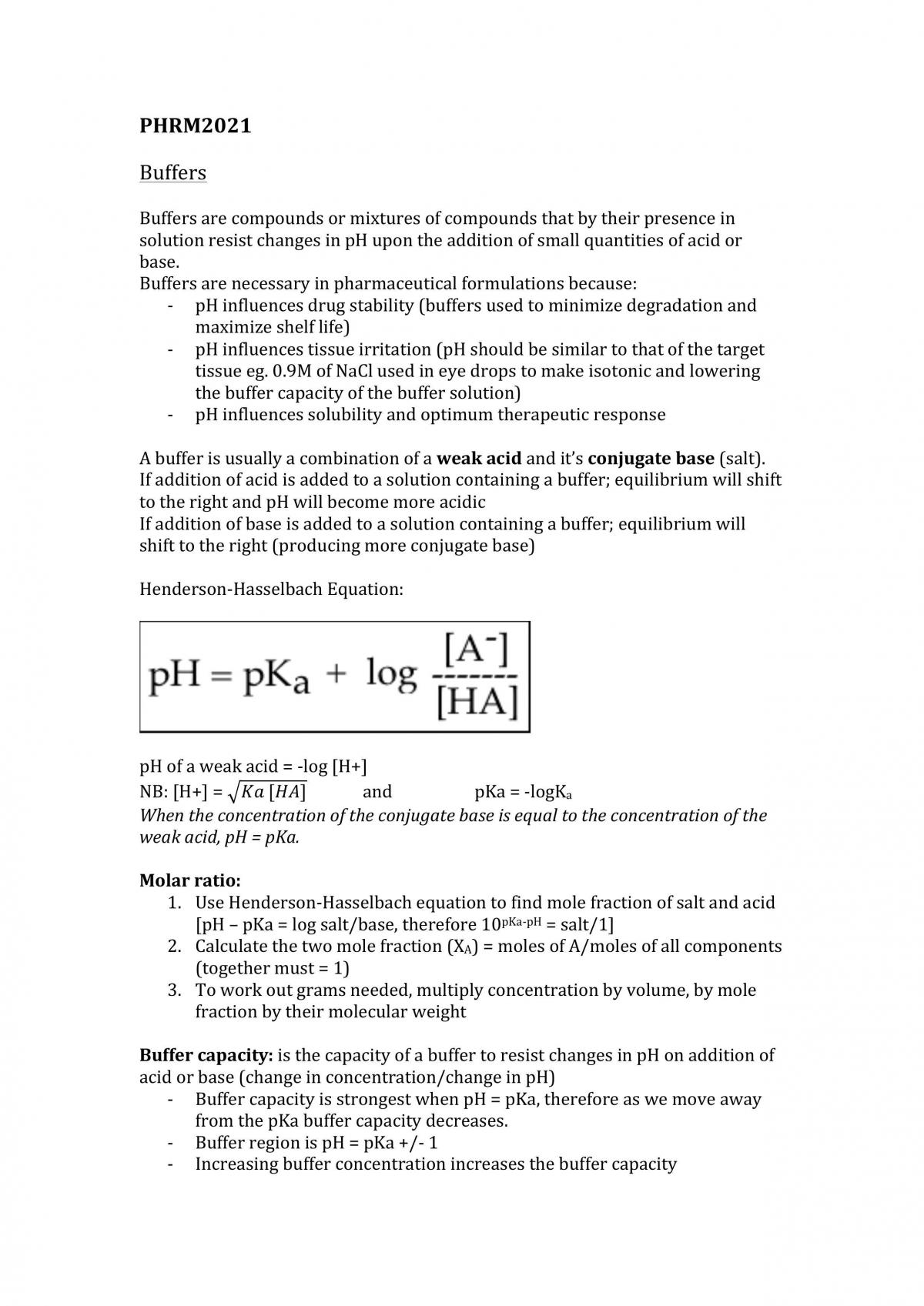 PHRM2021 Notes - Page 1