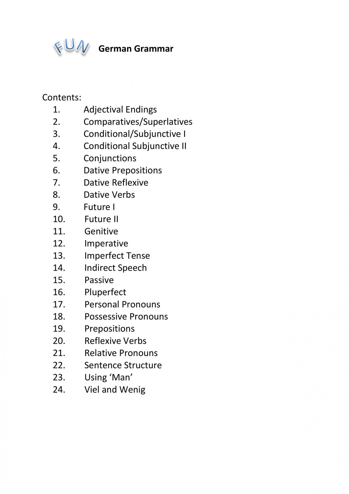 German Grammar - Page 1