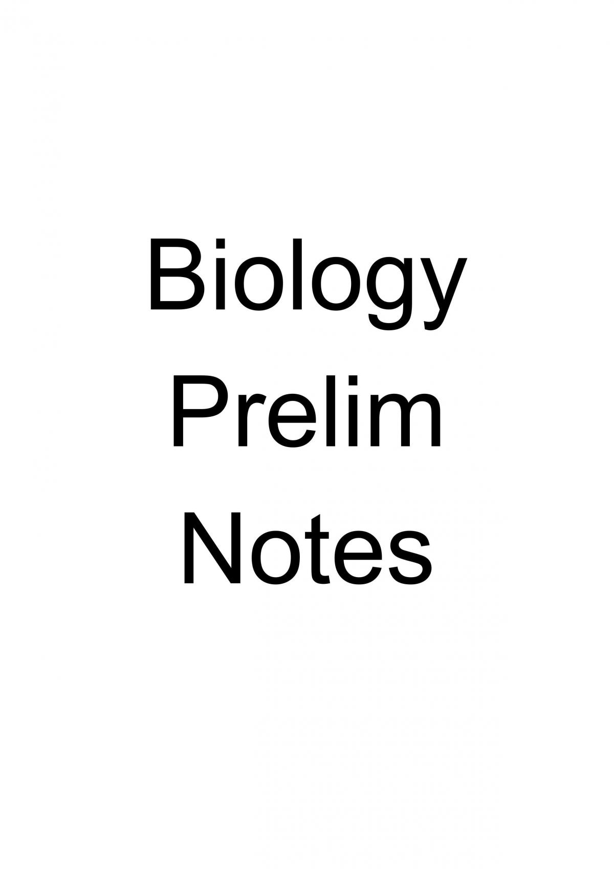 Biology Notes - Page 1
