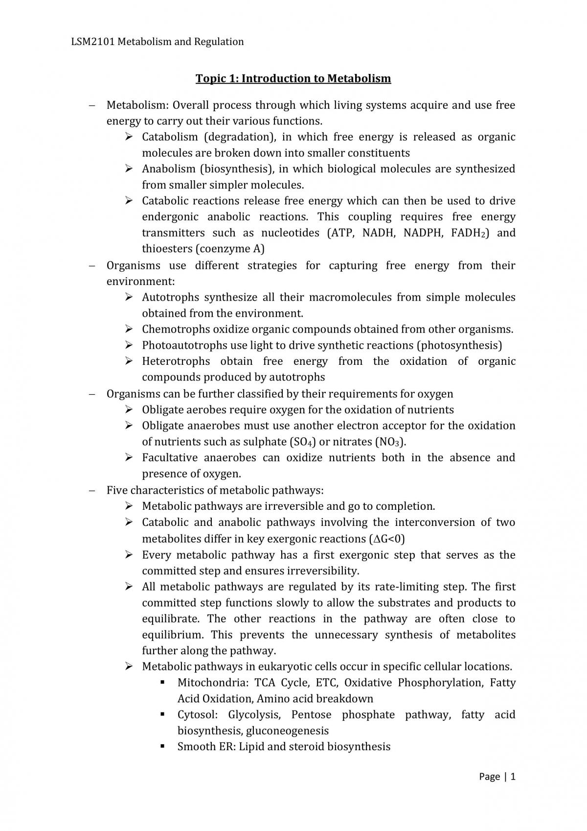 LSM2101 Study Notes - Page 1