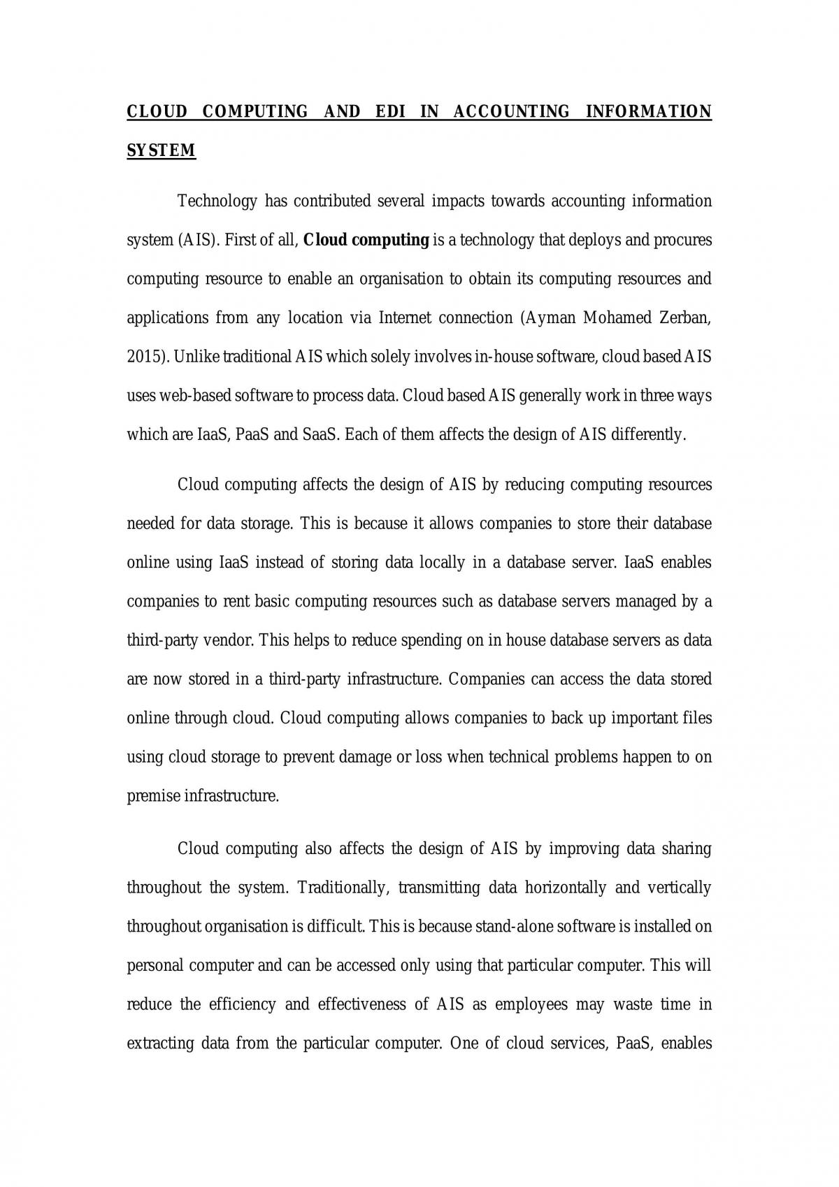 Cloud Computing and EDI in Accounting Information System - Page 1
