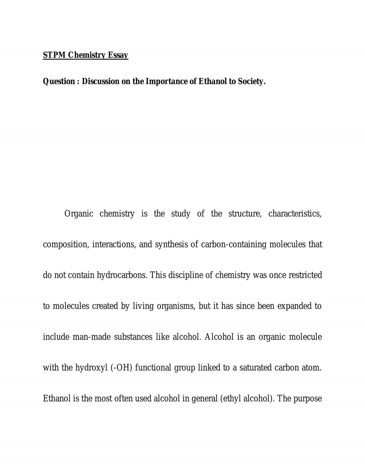 Importance of ethanol to society - Page 1