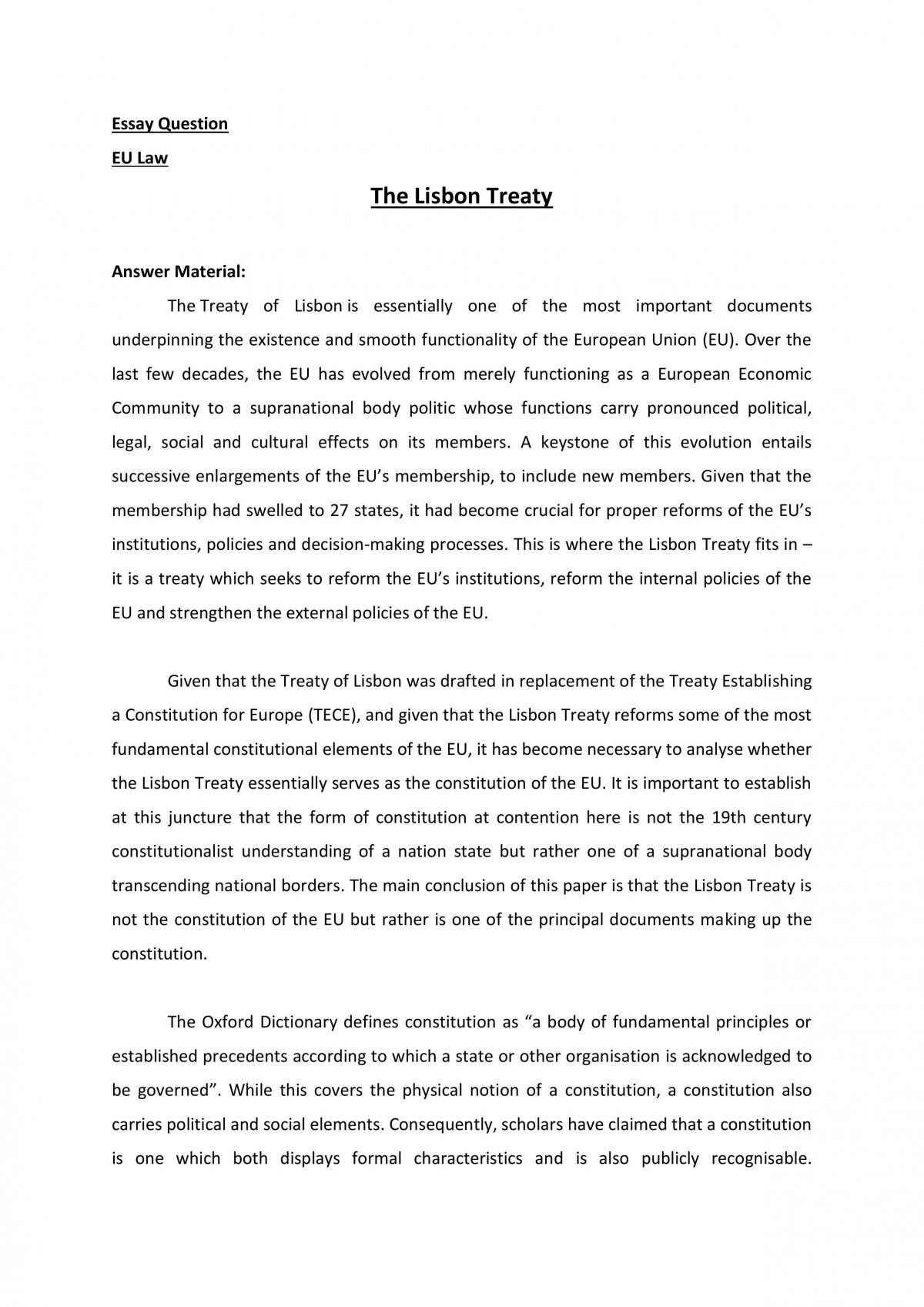 The Lisbon Treaty - Page 1