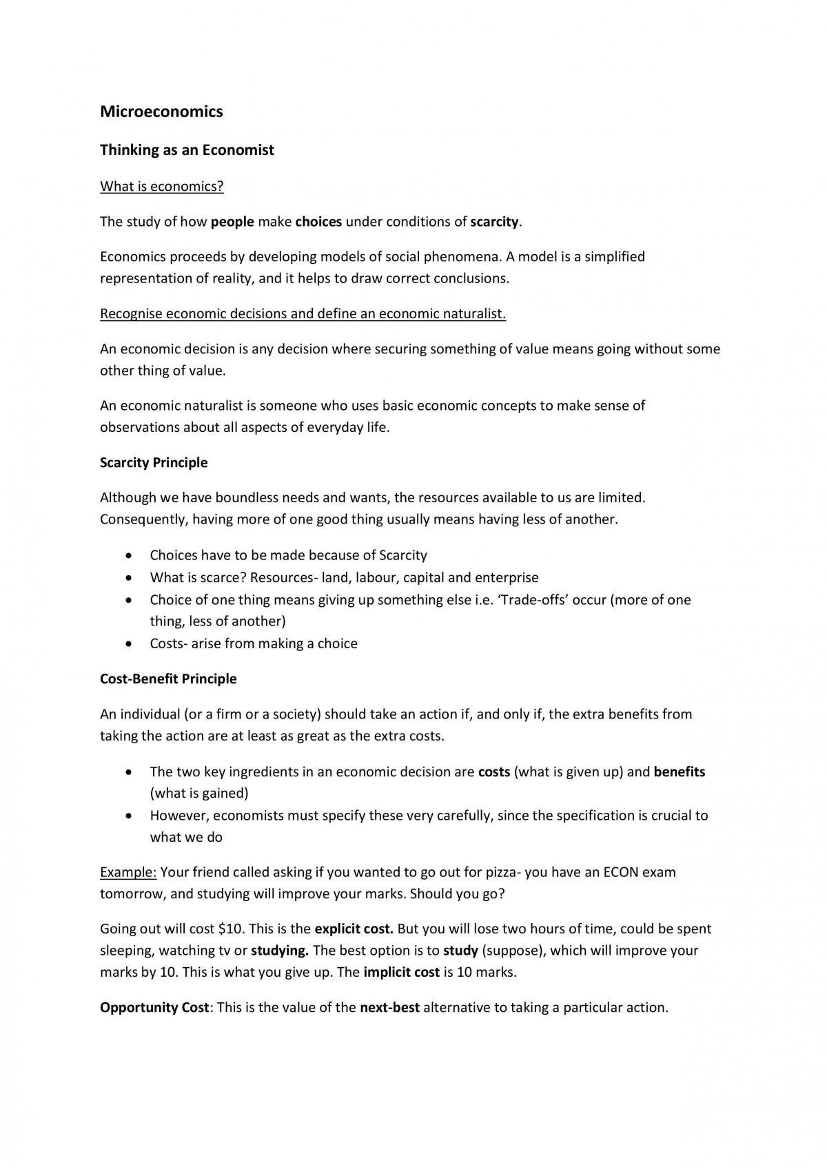 Microeconomics Complete Study Notes - Page 1