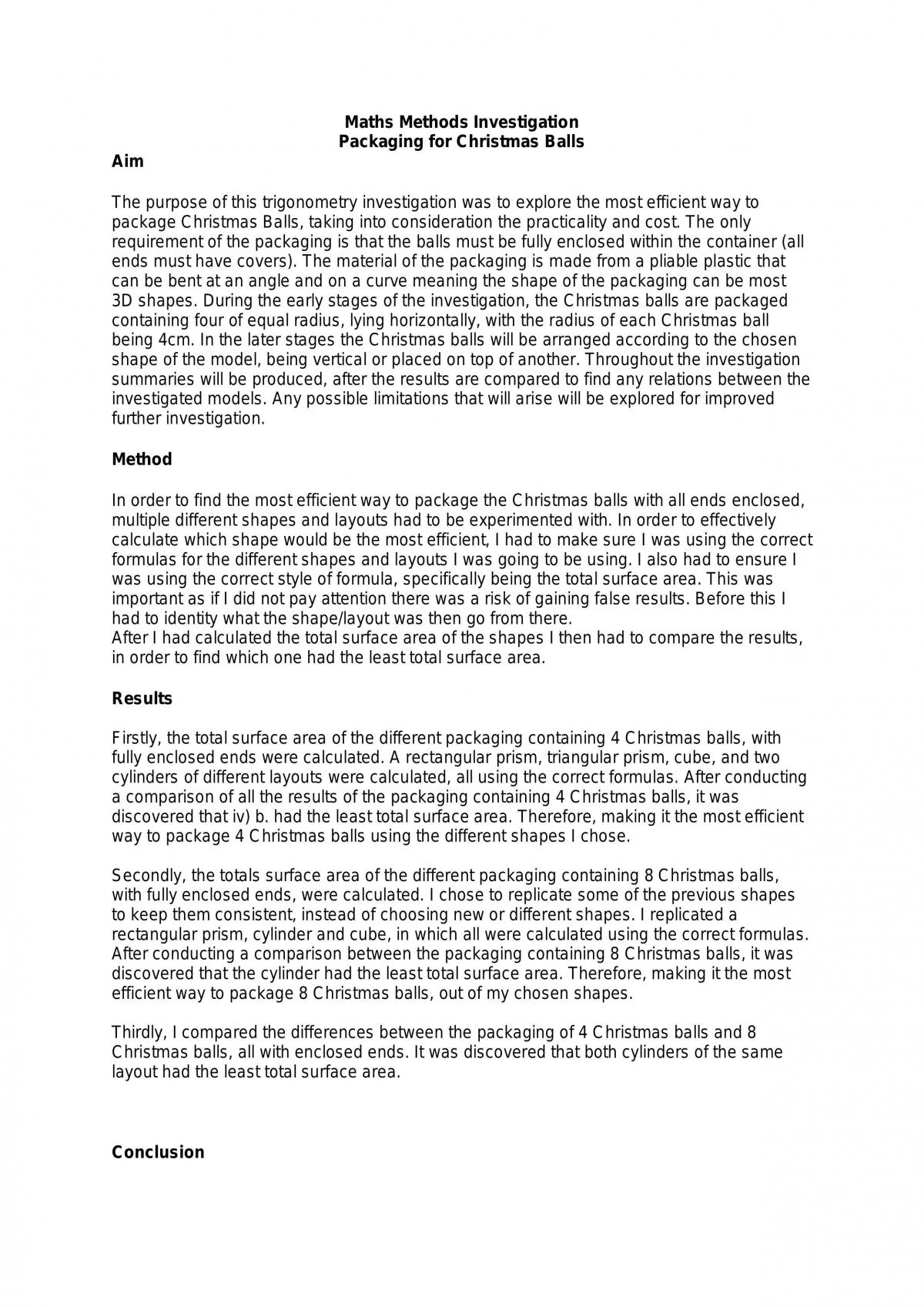 Christmas Balls Packaging Investigation - Page 1