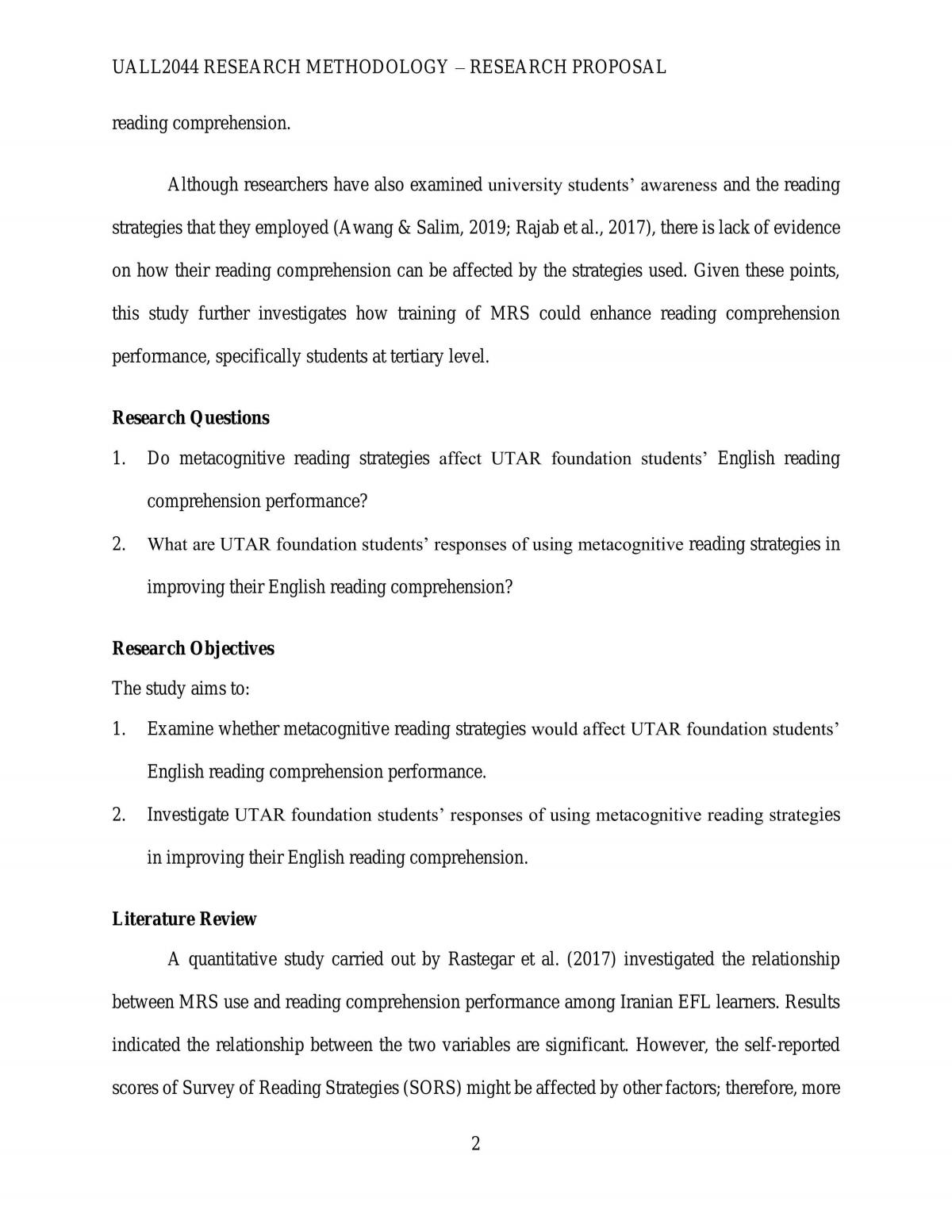 Research Methodology - Research Proposal - Page 2