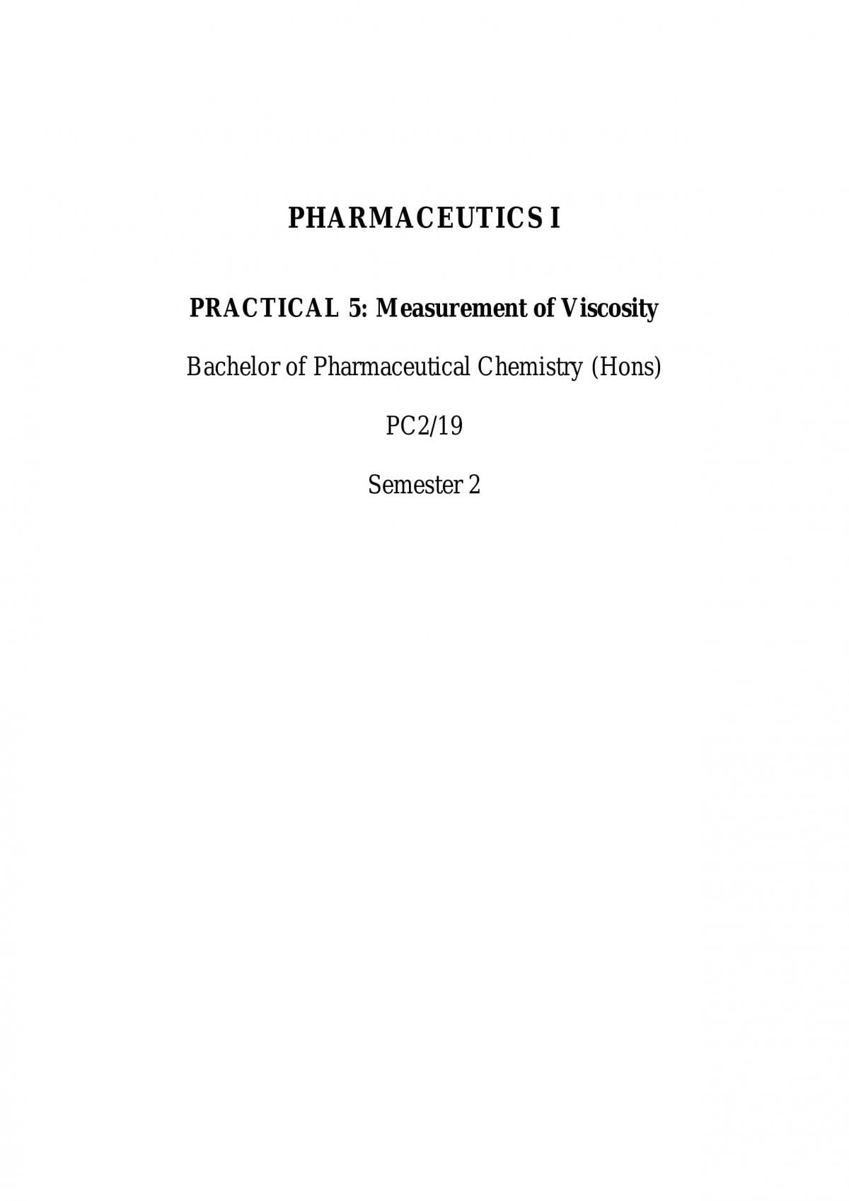 Measurement of Viscosity - Page 1