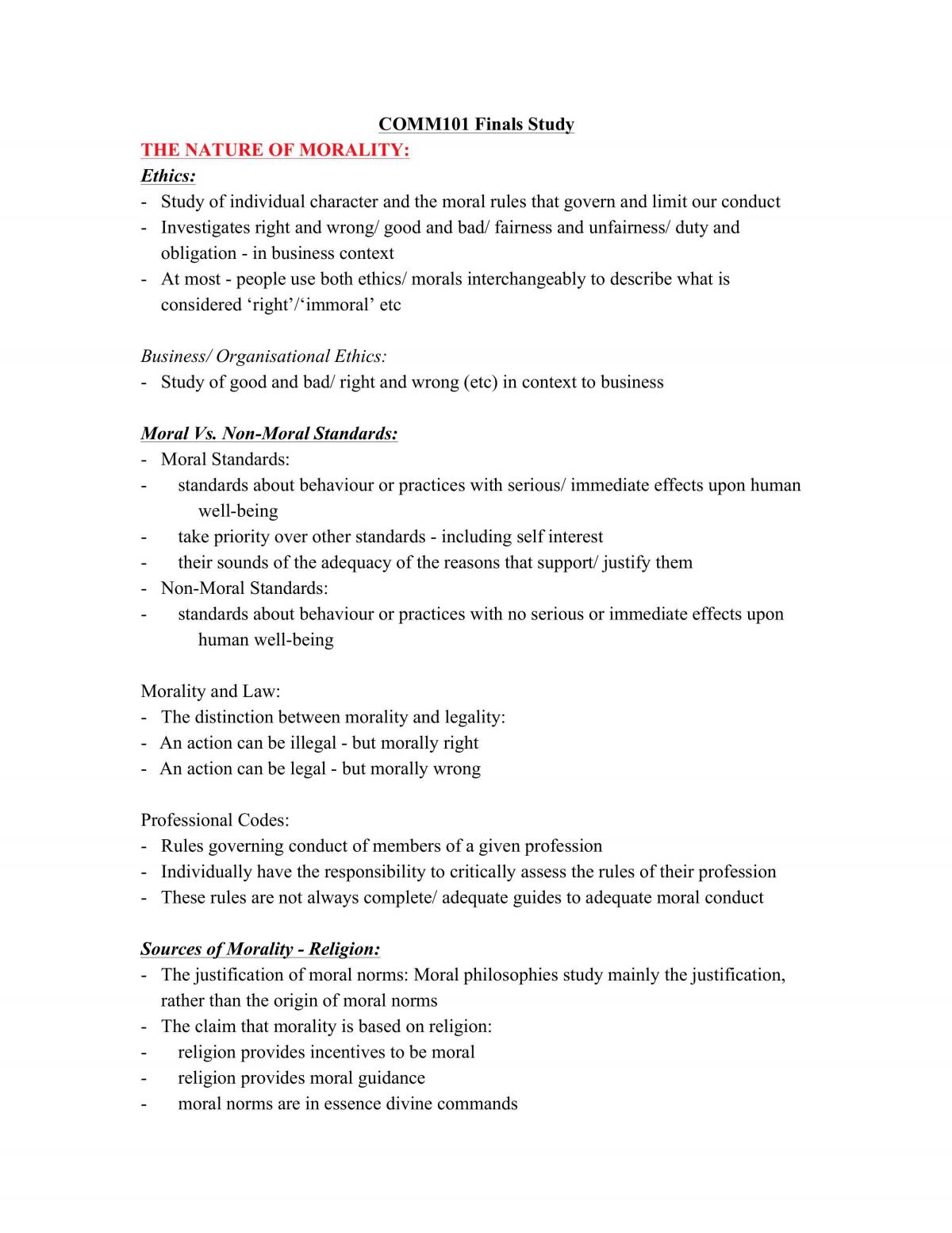 Principles of Responsible Commerce Study Notes  - Page 1