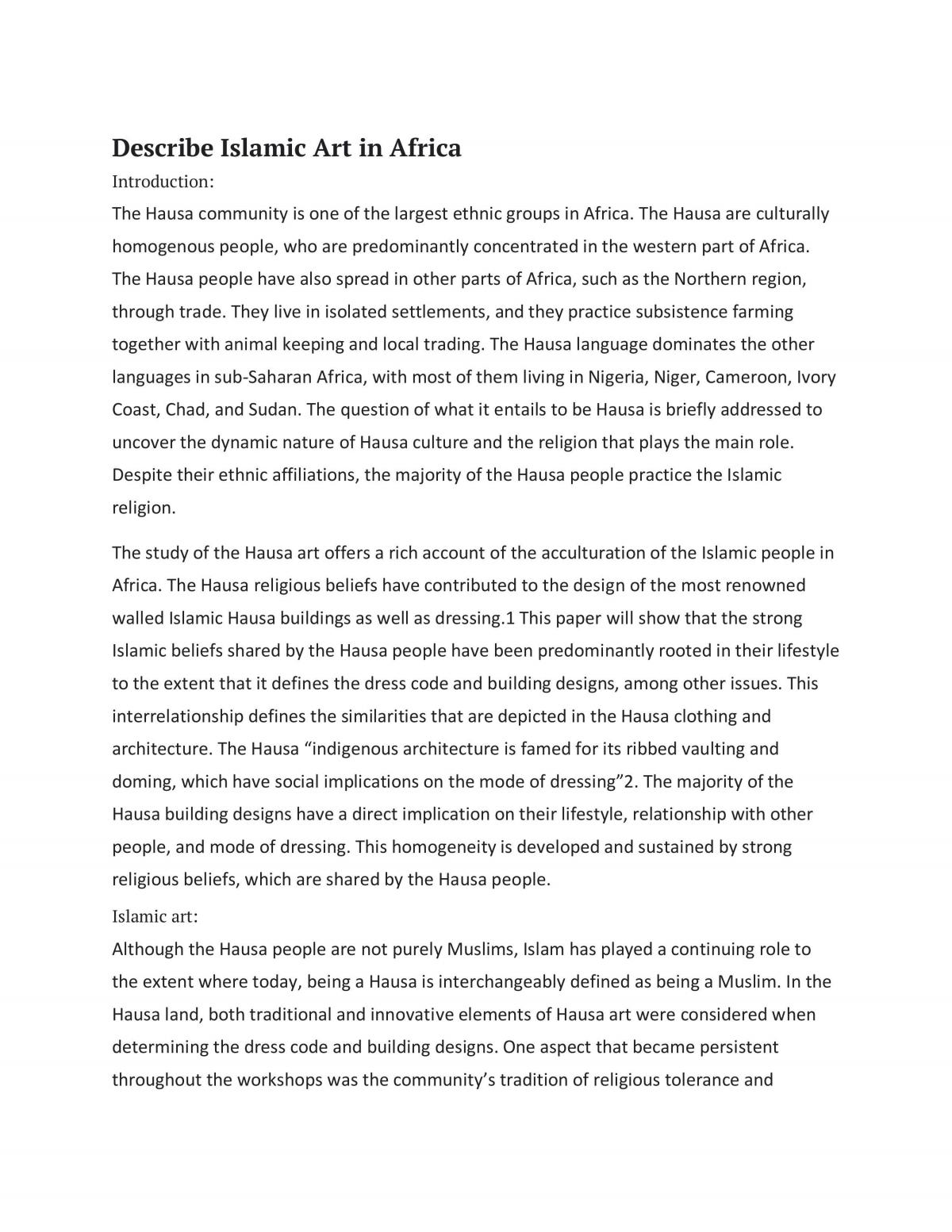 Islamic Art in Africa   - Page 1