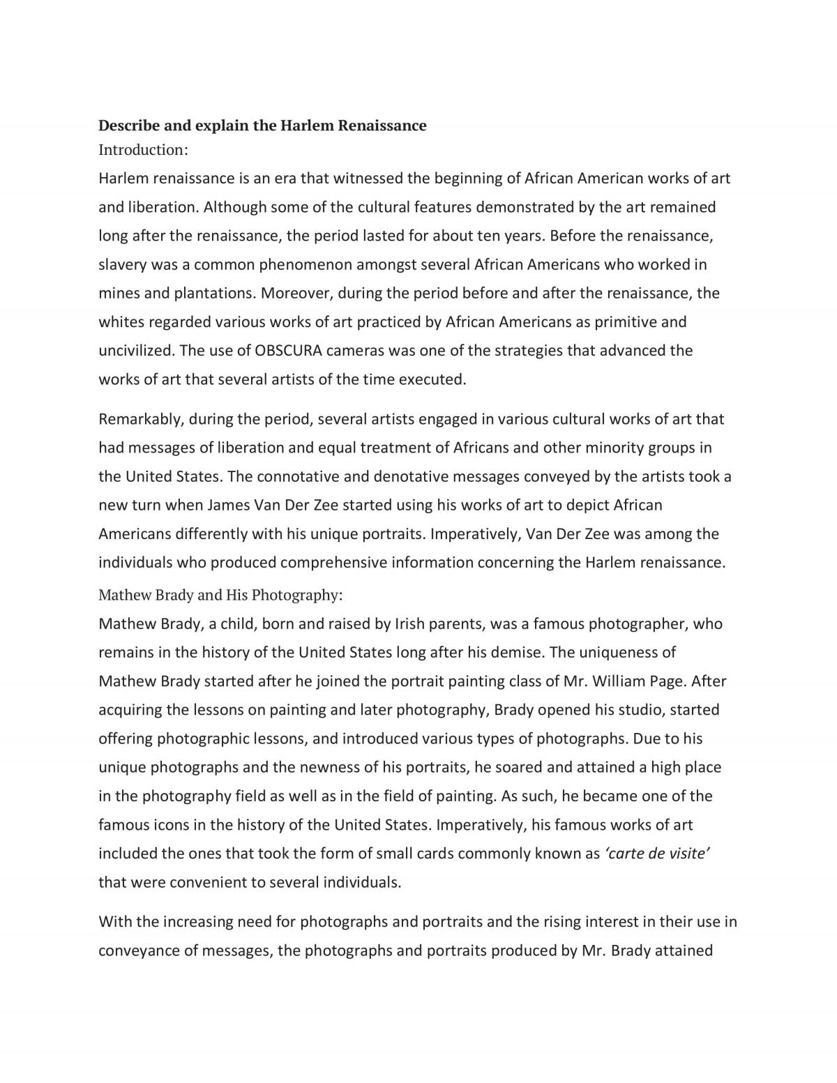 The Harlem Renaissance - Page 1