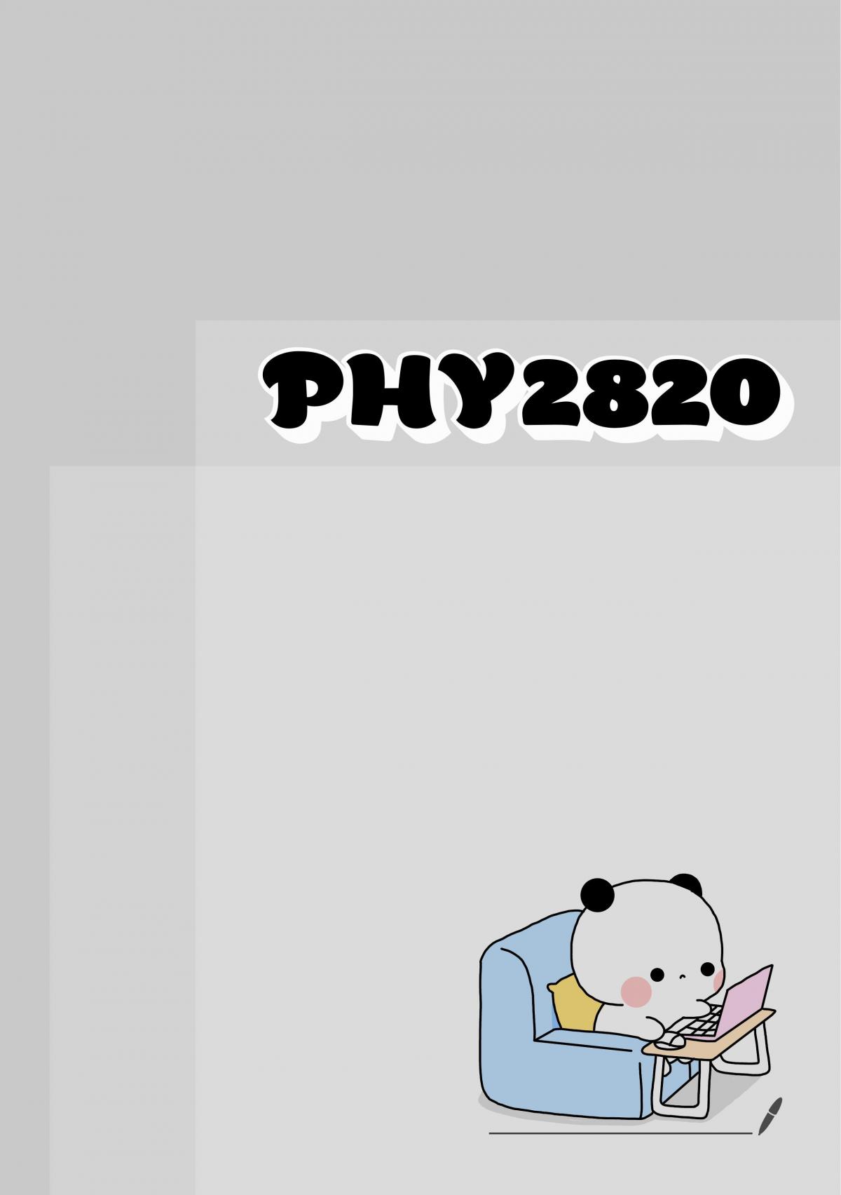 Study note for PHY2820 - Page 1