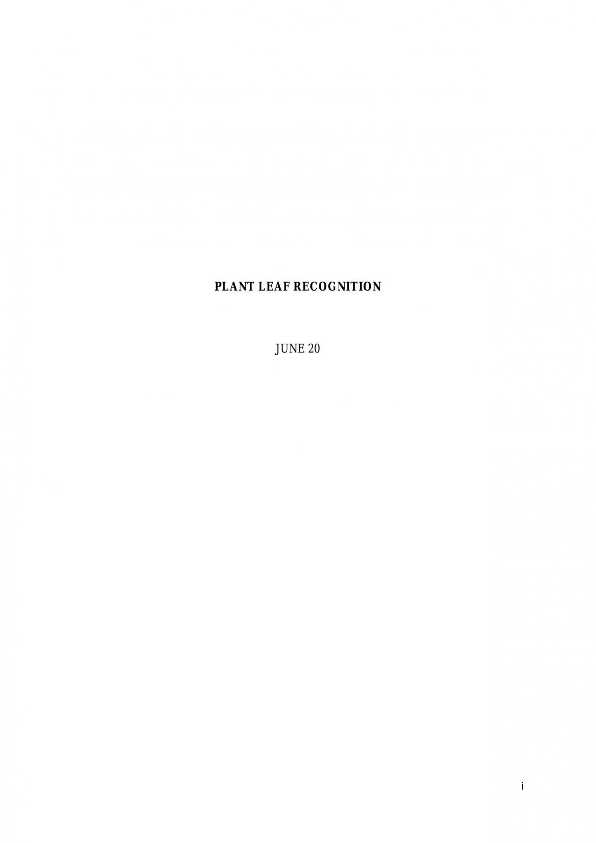Plant Leaf Recognition for Machine Learning - Page 1