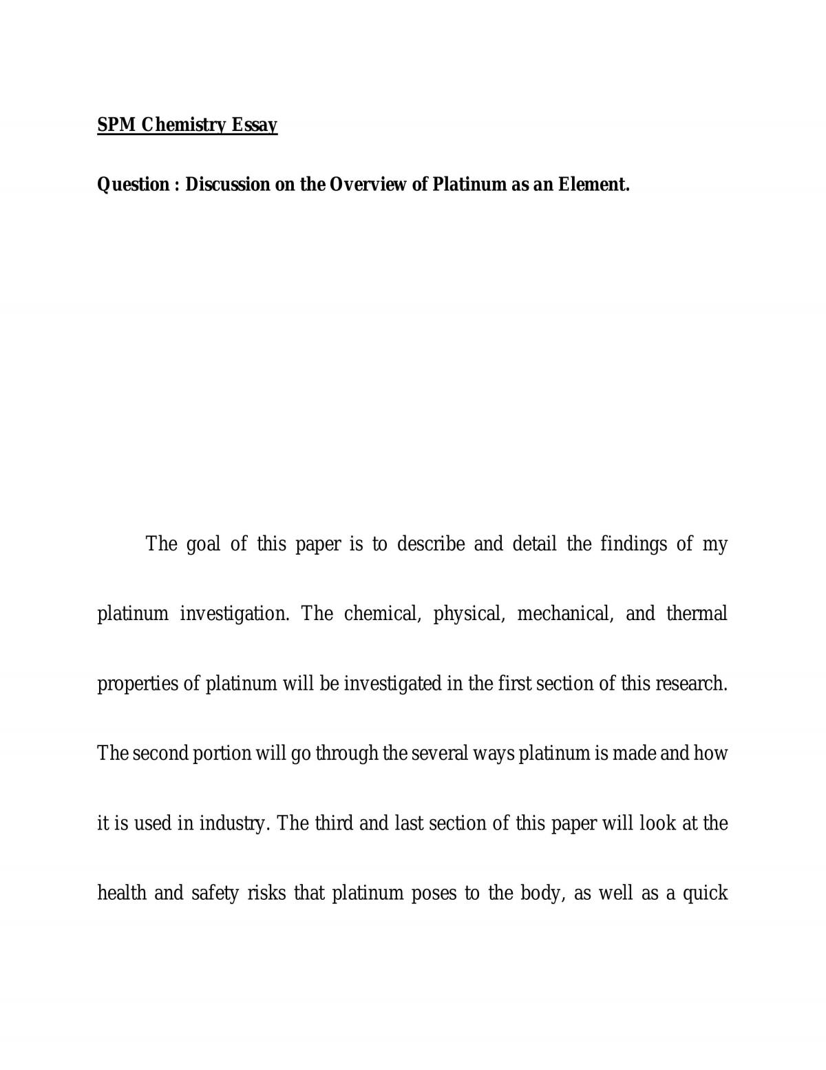 Overview of platinum as an element - Page 1