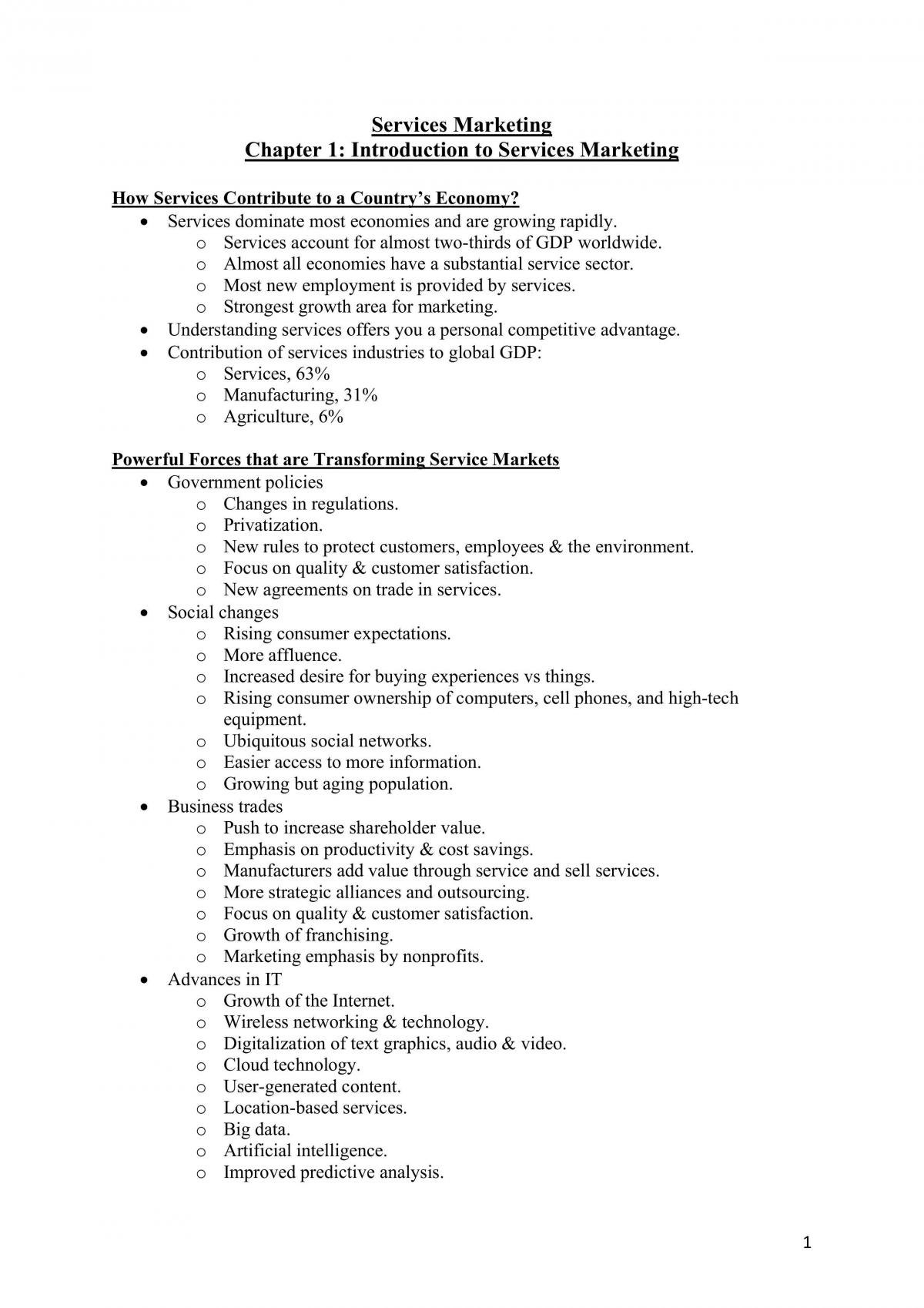 Services Marketing Notes - Page 1