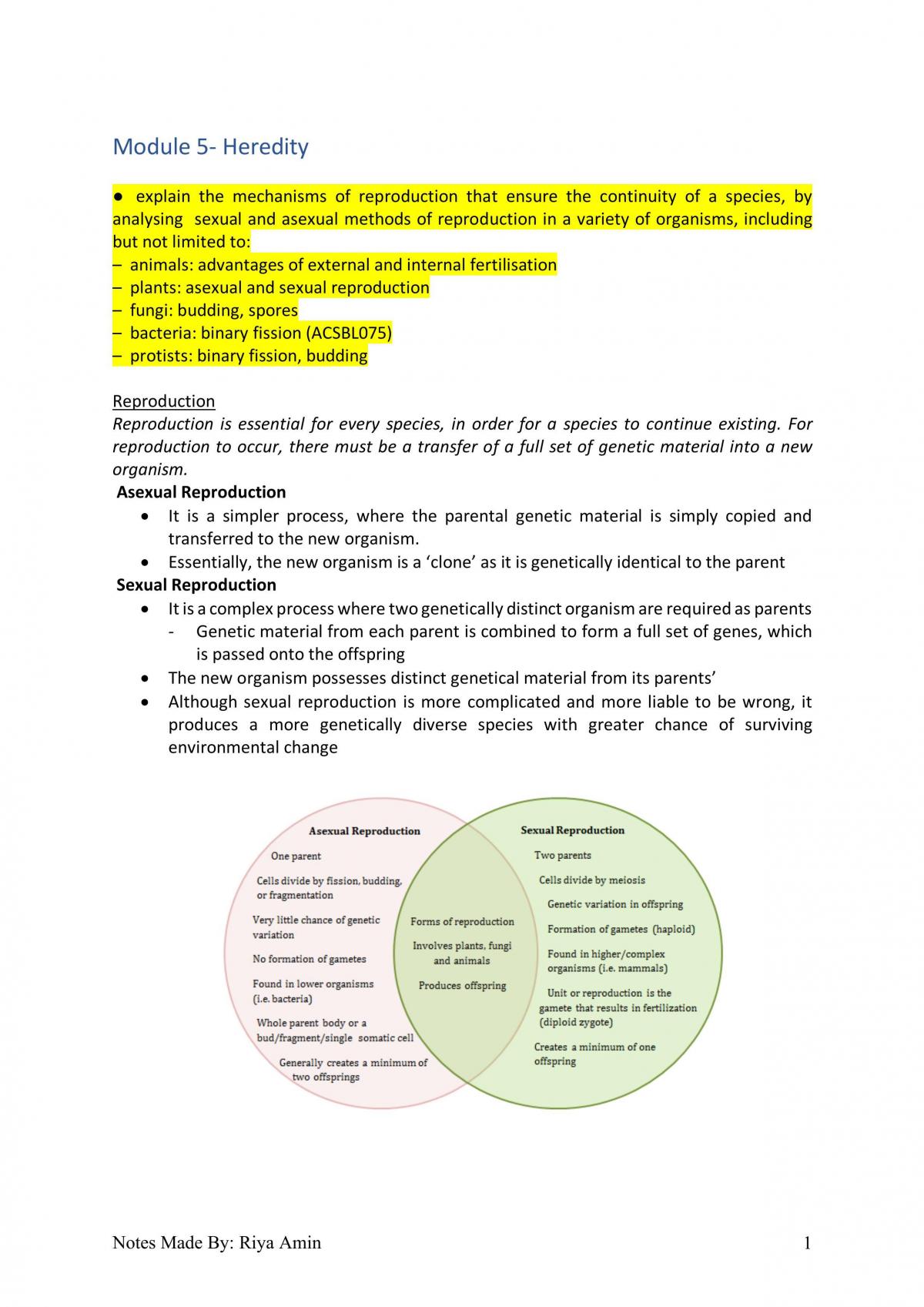 Biology Notes - Page 1