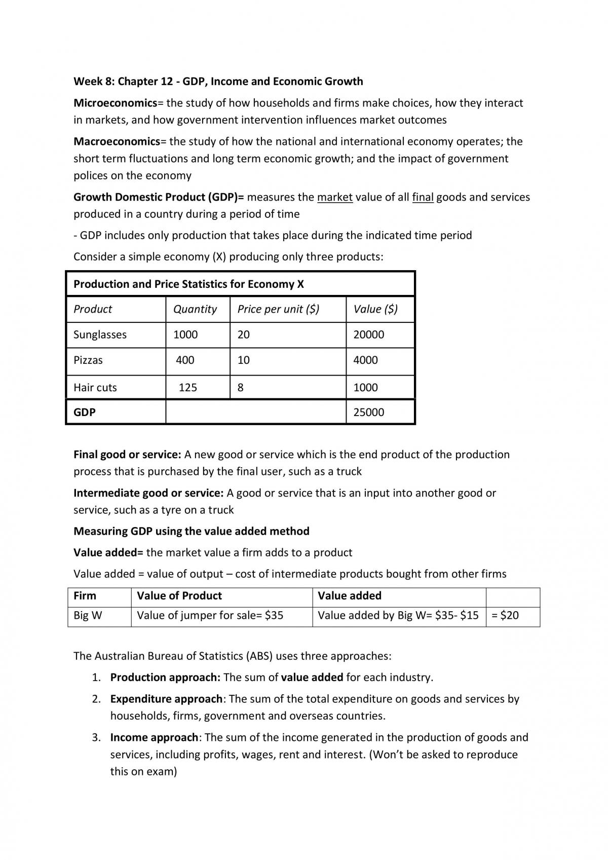Economics - Exam Notes - Page 1