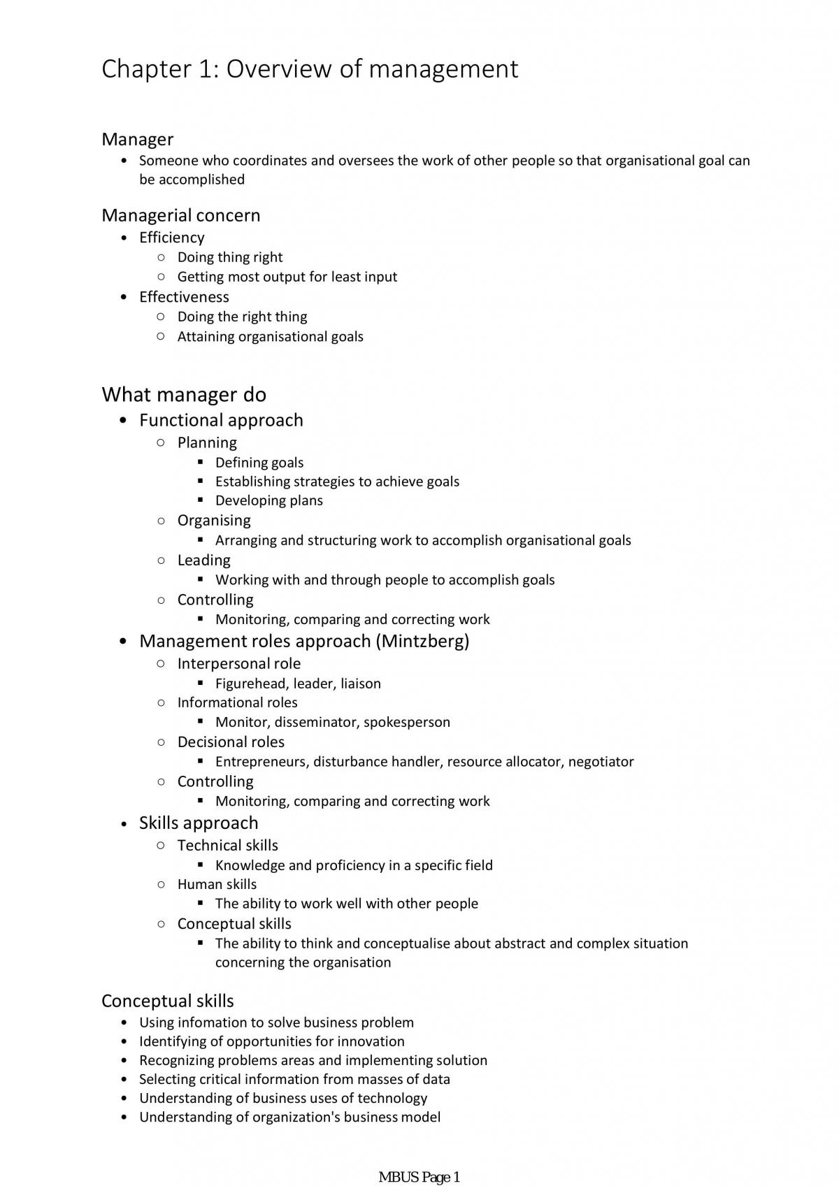 Managing Business Notes - Page 1