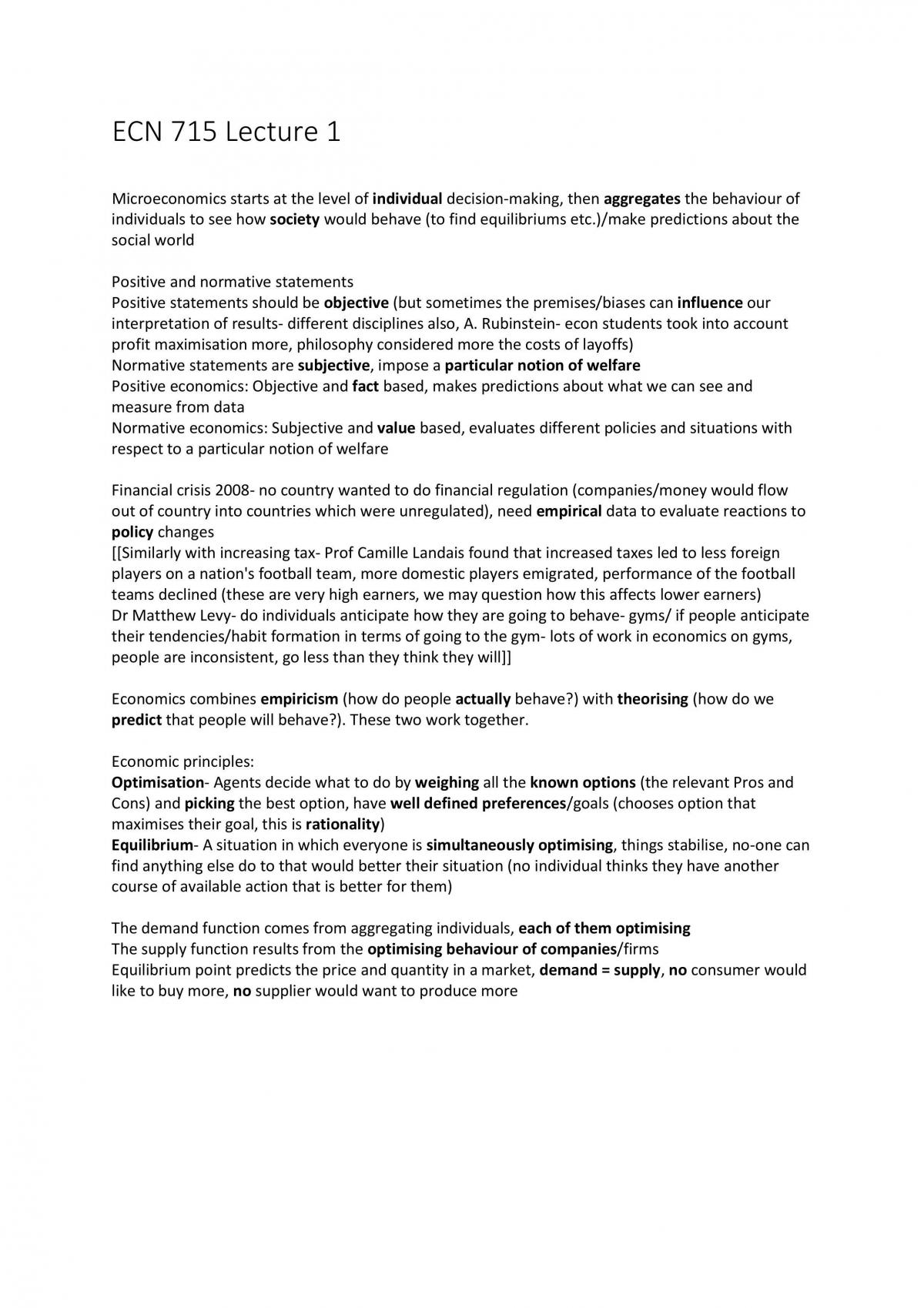 ECN 715 Review - Page 1