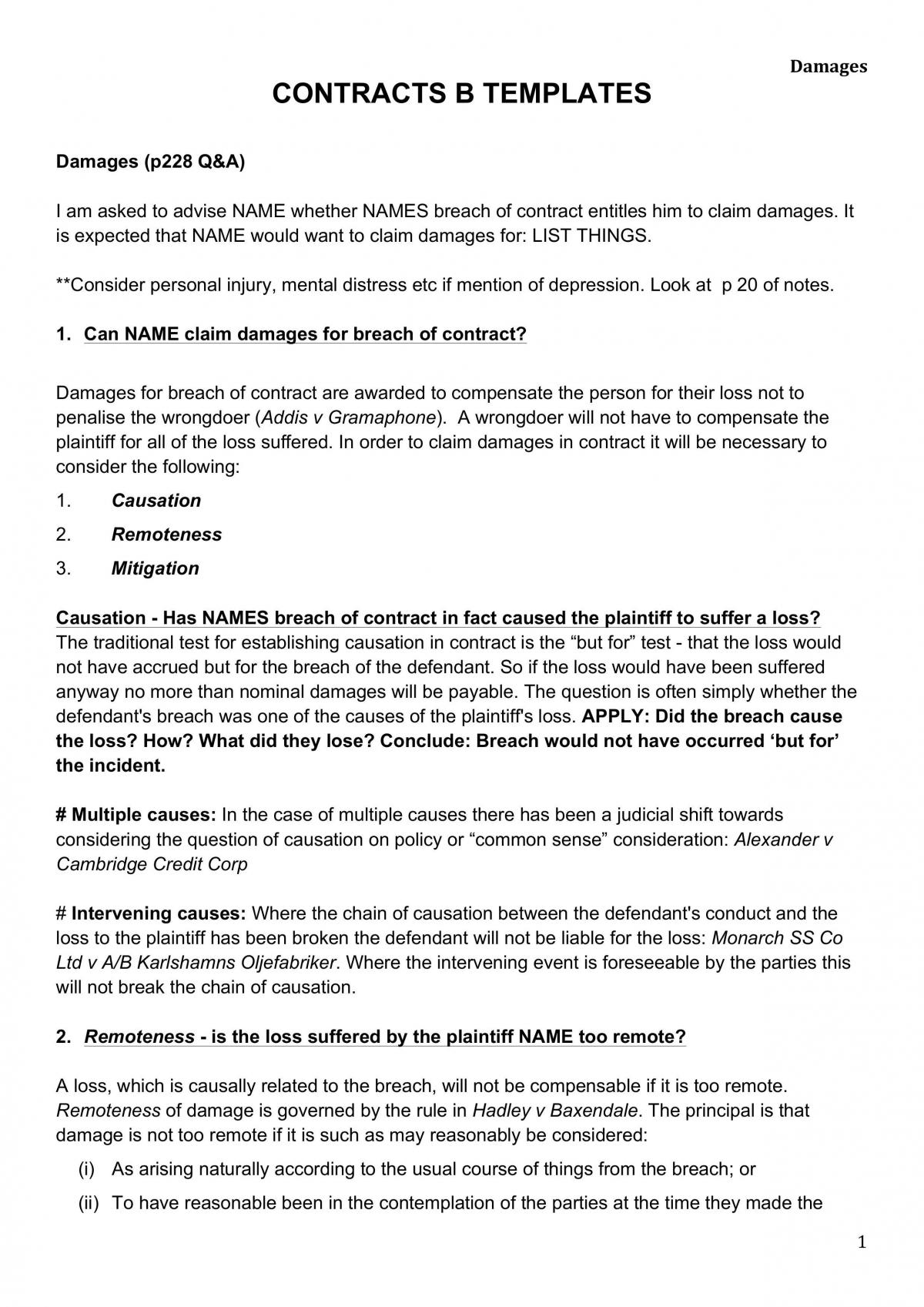 Contracts B Templates - Complete Answer Guides - Page 1