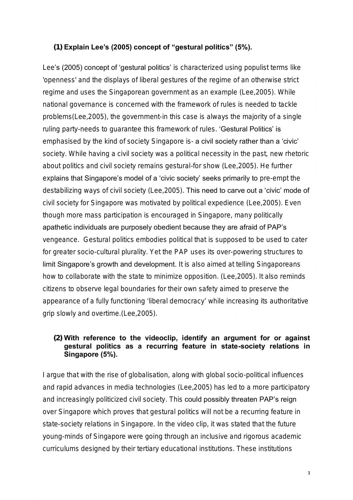 Politics in Singapore - Page 1
