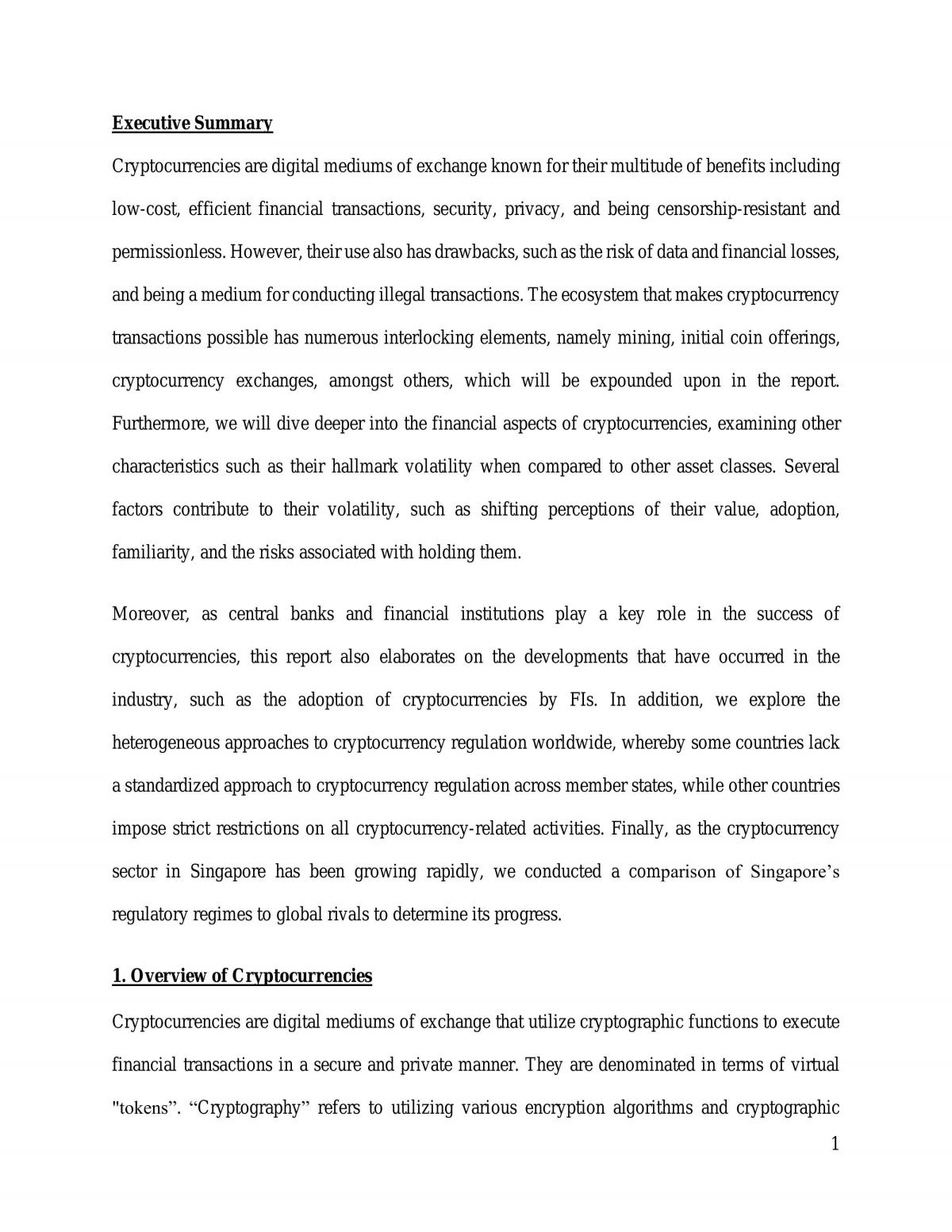 FIN4721 - Research project on Cryptocurrency  - Page 1