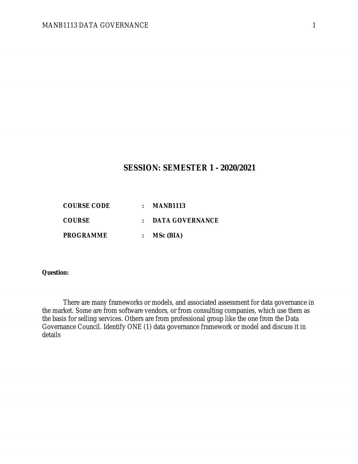 Cloud Data Governance - Page 1