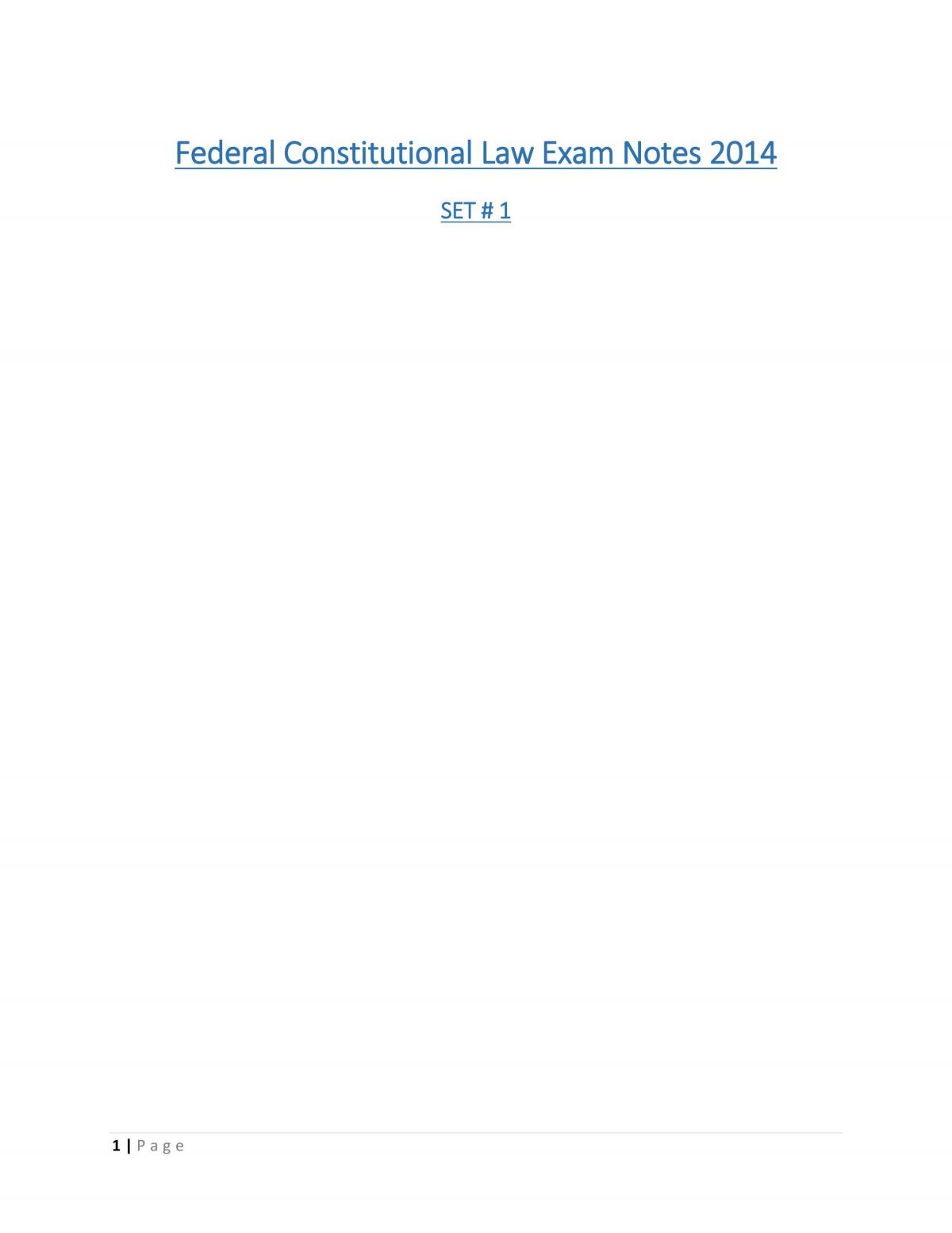 Federal Constitutional Law Exam Notes - Page 1