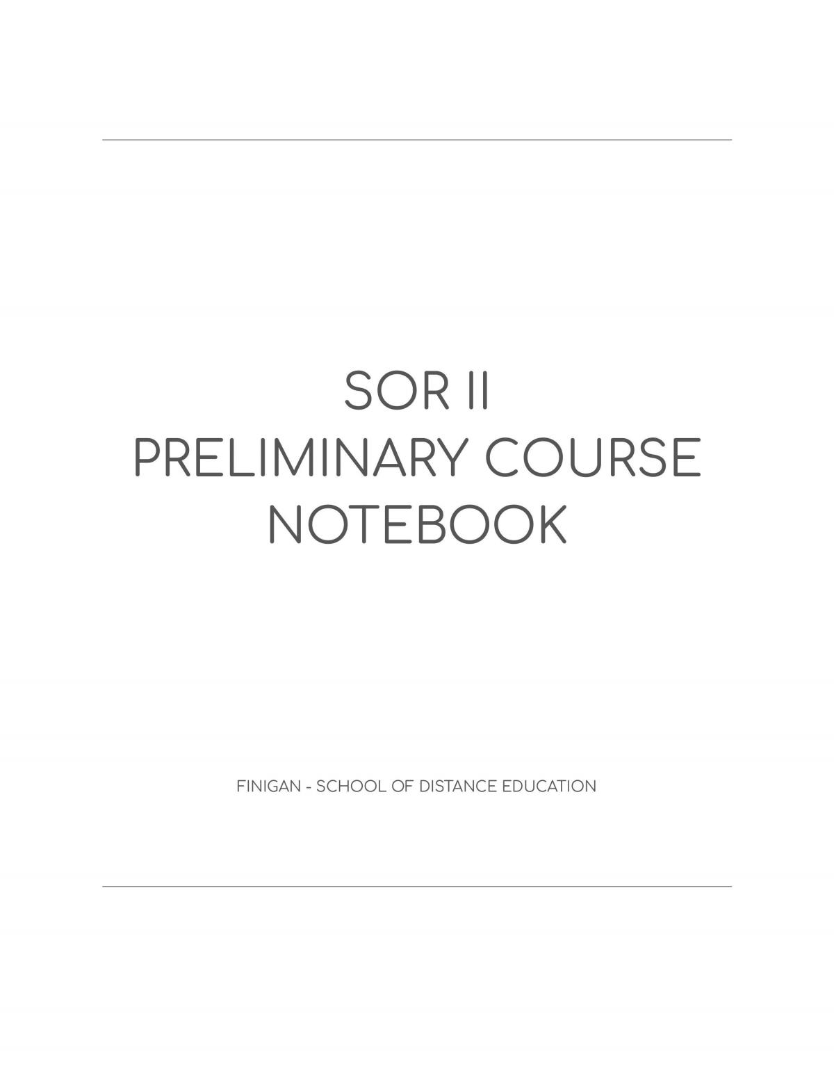 SOR 2 - Preliminary Course - Page 1