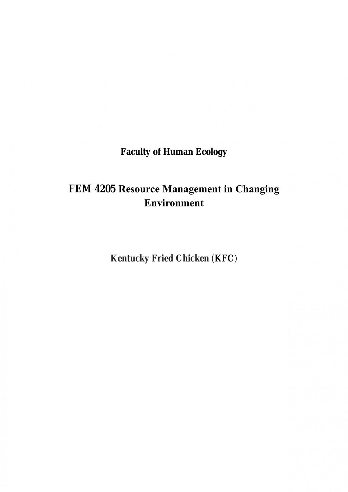 Environment Changing in Kentucky Fried Chicken(KFC) - Page 1