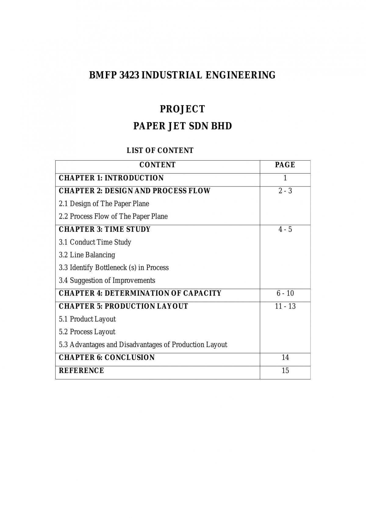 INIndustrial Engineering Assignment  - Page 1