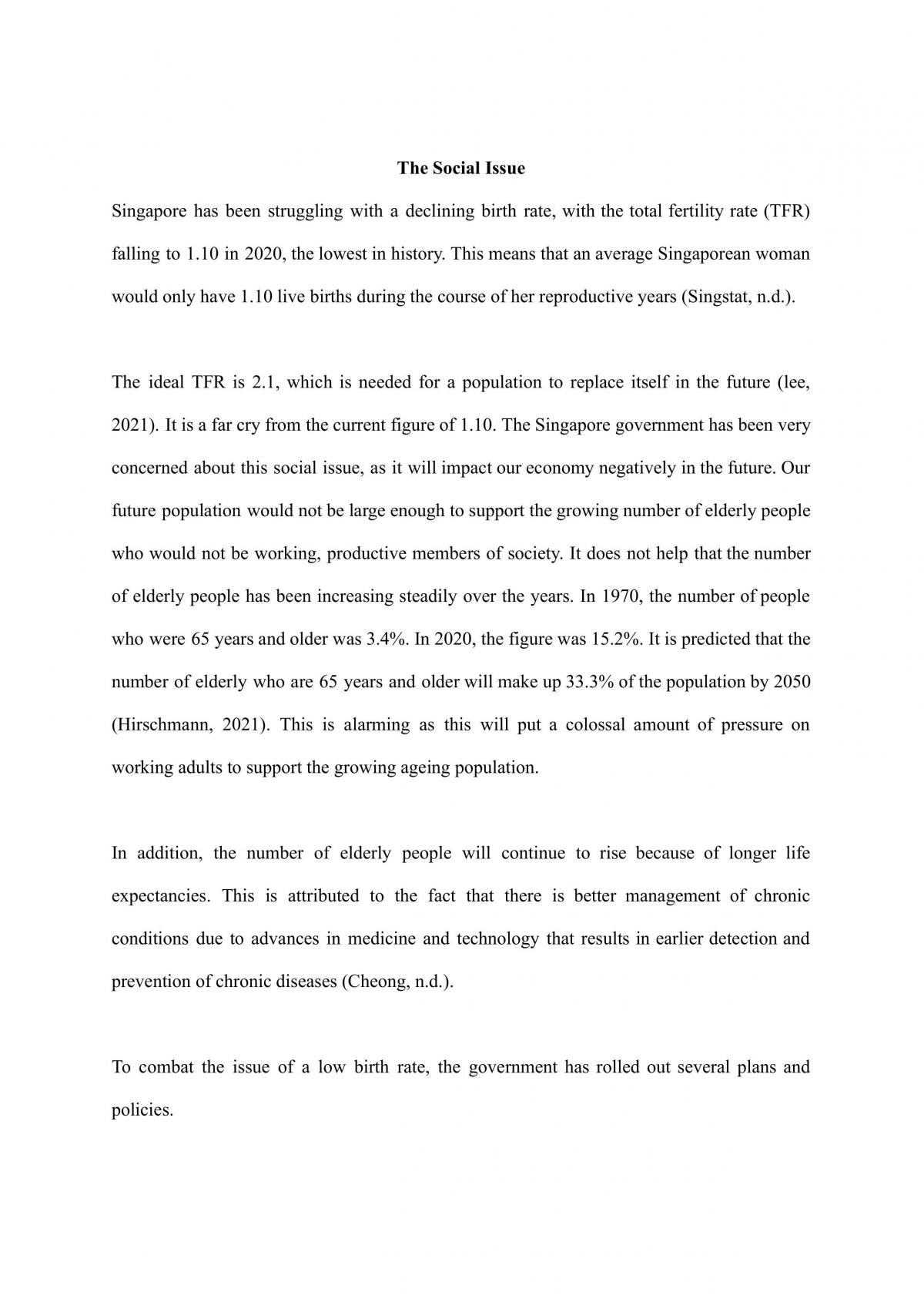 HS1001 Term Paper - Page 1