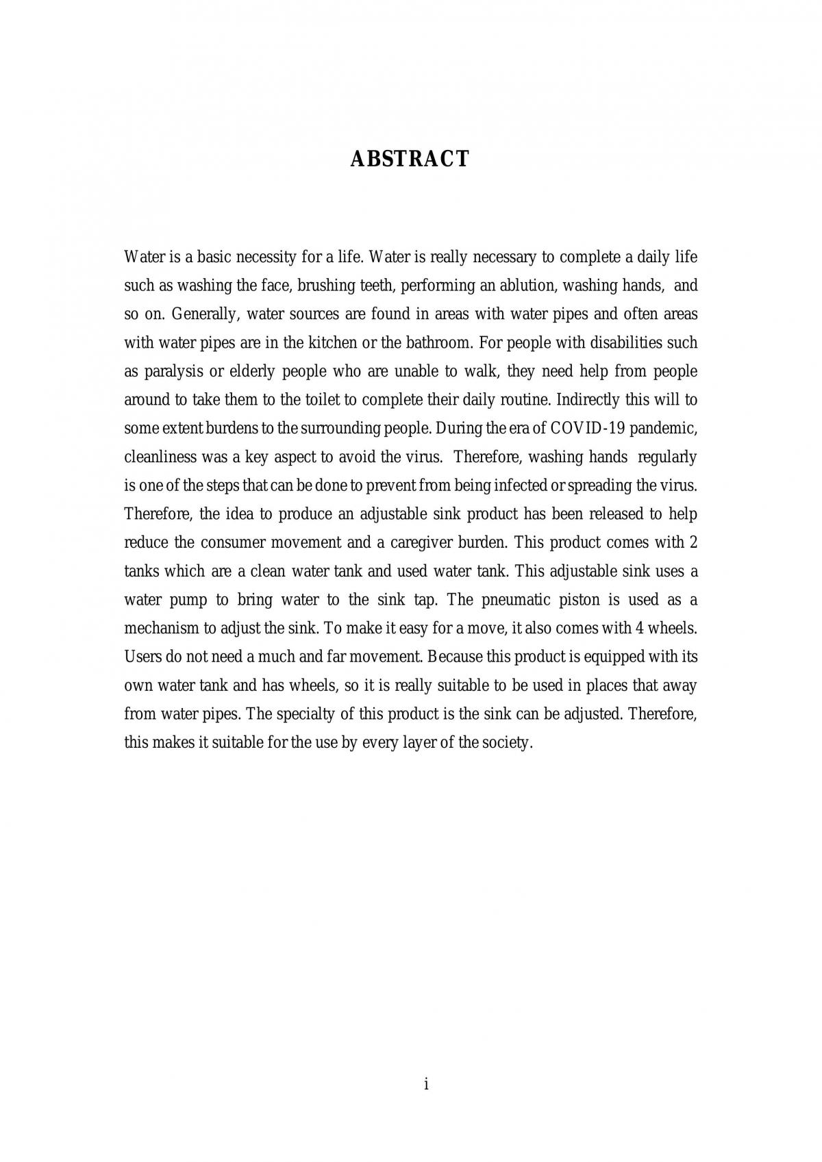 Integrated Design Project - Adjustable Sink - Page 1