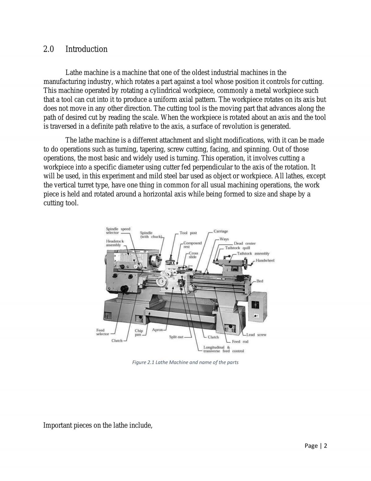 Lathe Machine Lab Report | CLD20502 - Basic Engineering Workshop