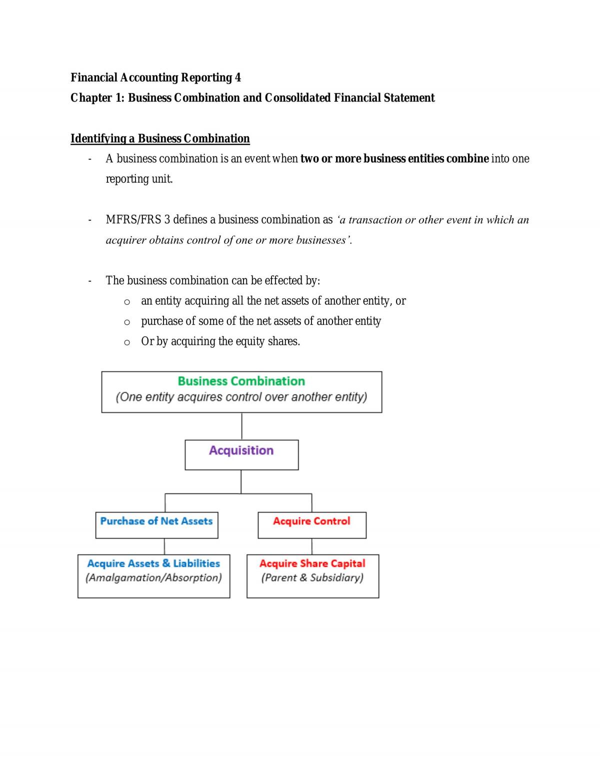 Financial Accounting Reporting 4 - Study Notes  - Page 1
