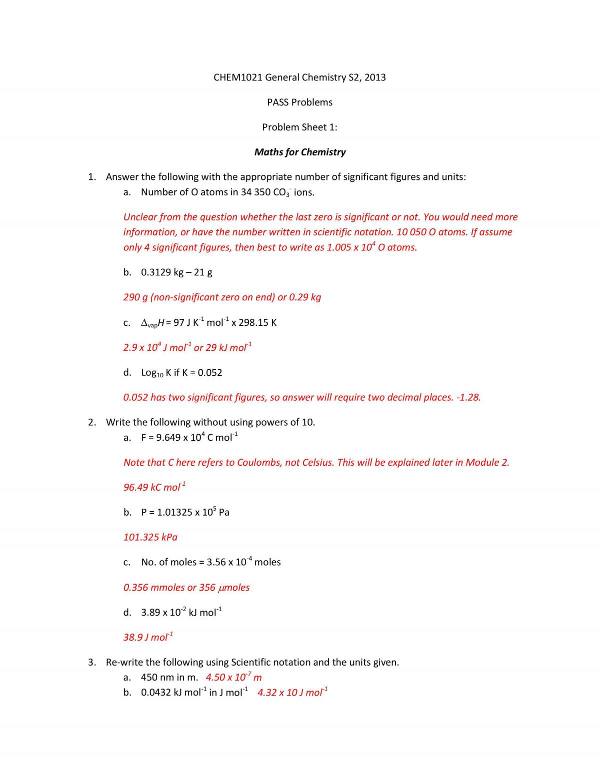 Complete Study Notes for CHEM1021 - Page 1