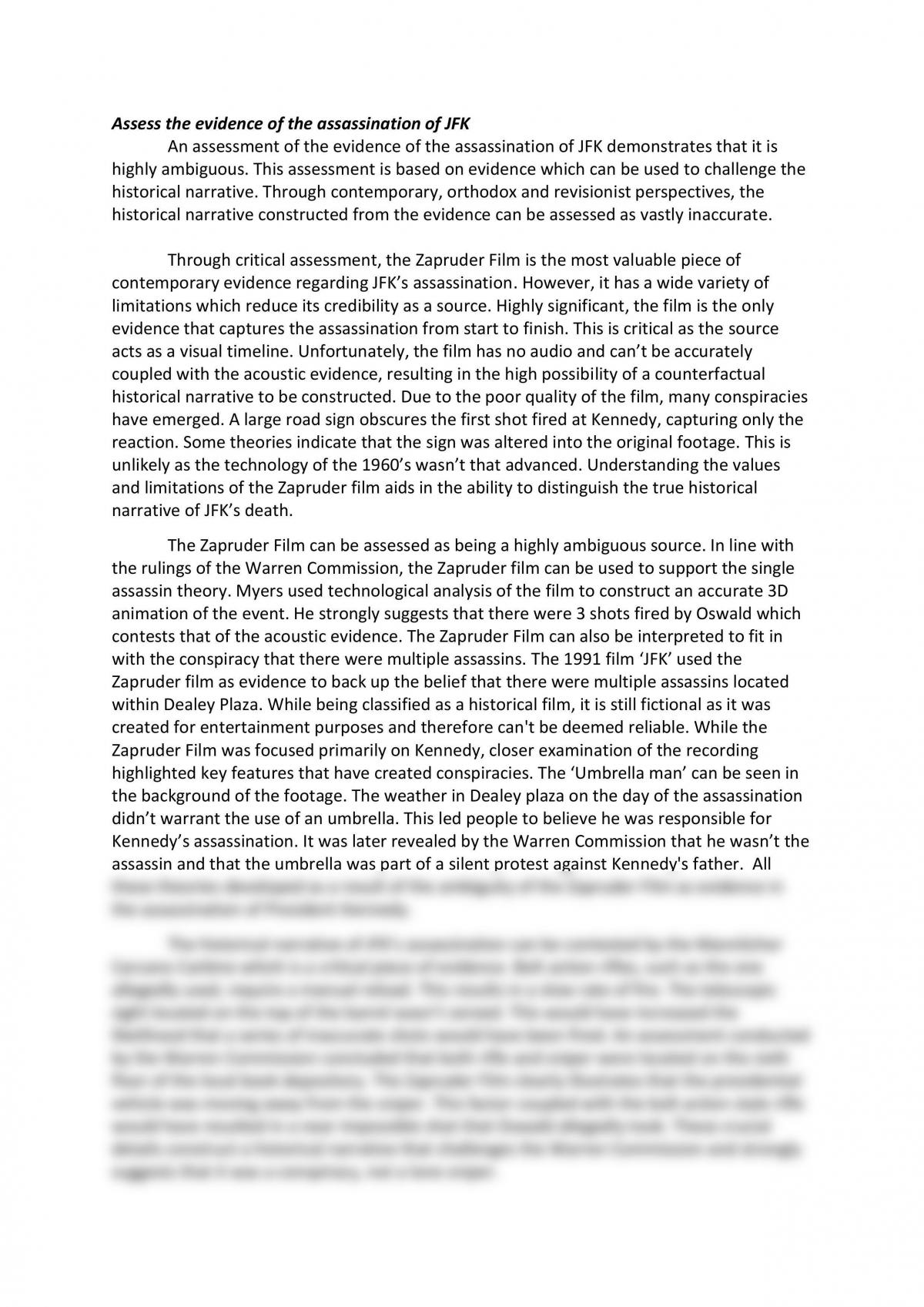 essay about jfk speech