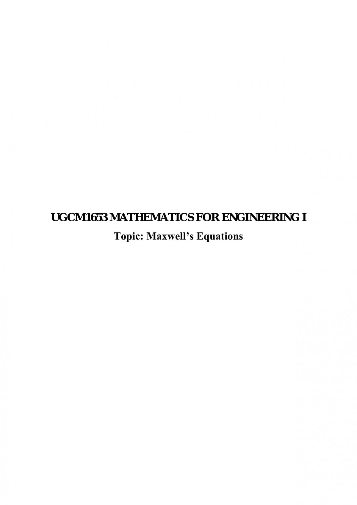 Maxwell’s Equation - Page 1