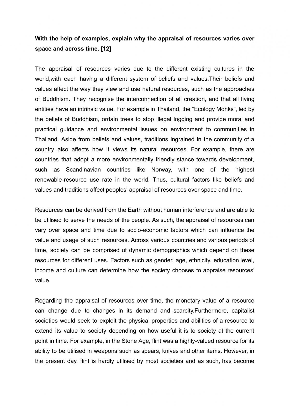 Resource Appraisal - Page 1