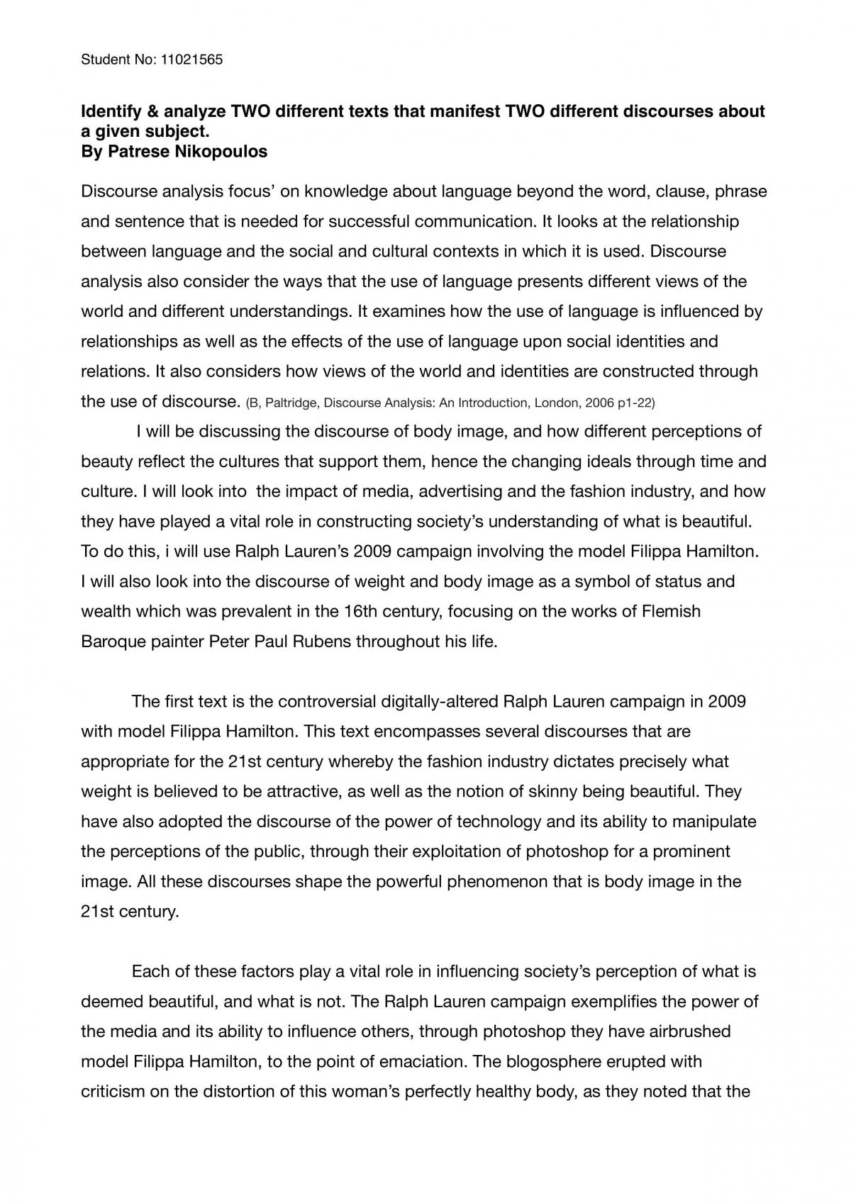 Texts that manifest discourses - Page 1