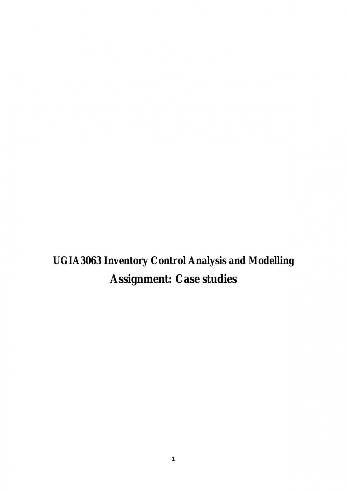 Assignment: Case studies  - Page 1
