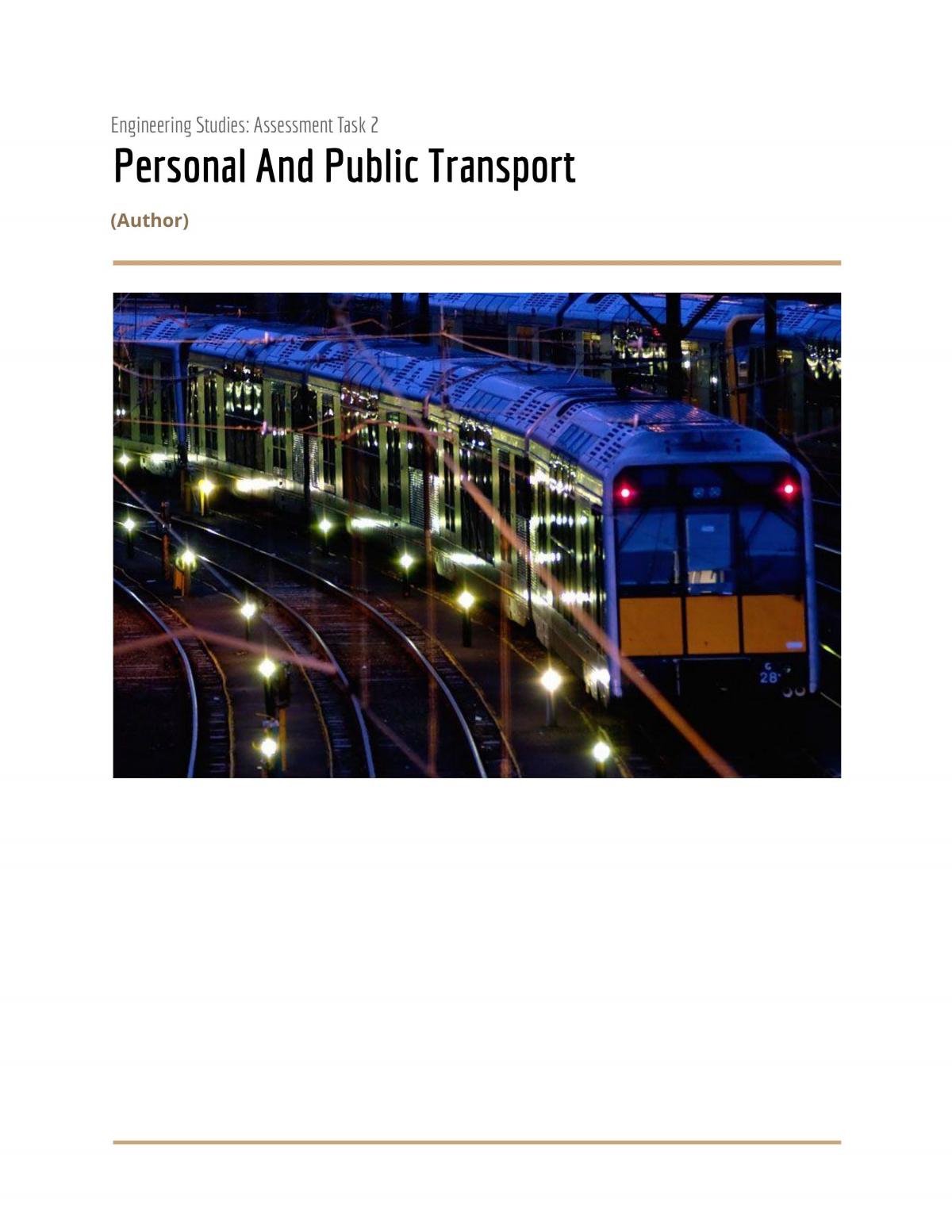 Engineering report - Personal and Public Transport  - Page 1