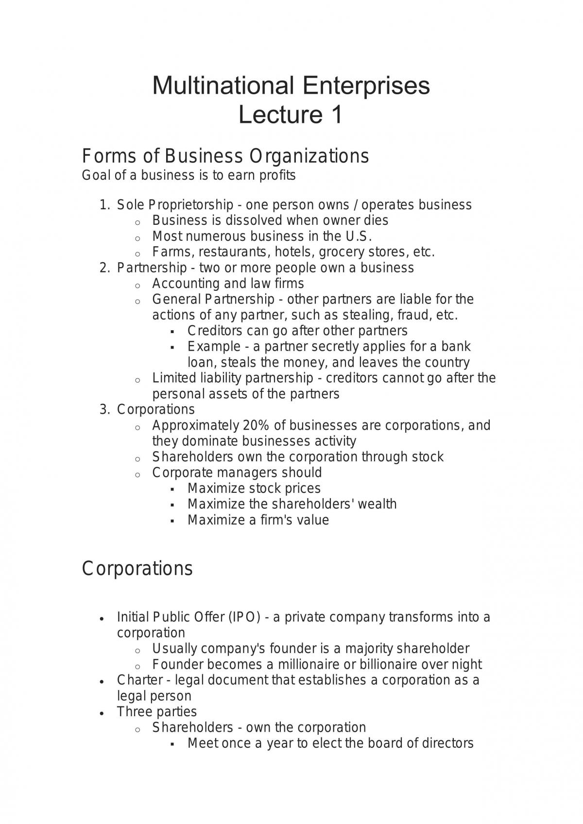 International Finance Notes - Page 1